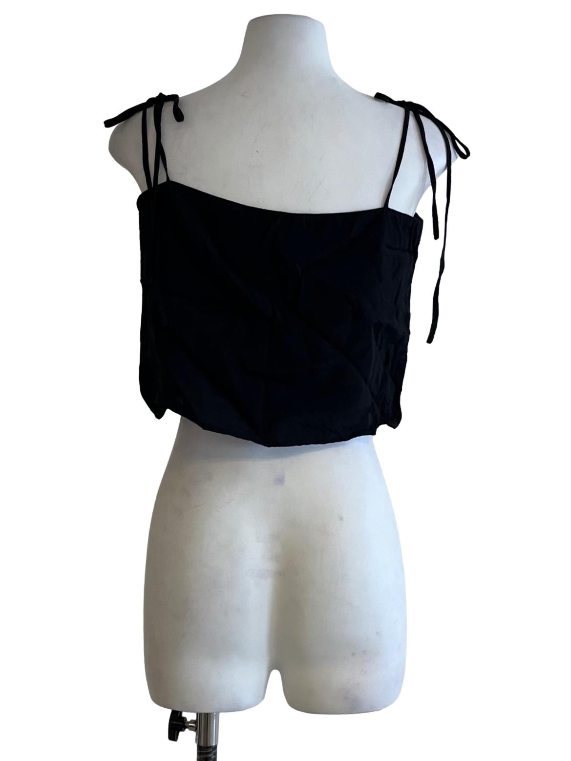 Black Spaghetti Strap Sleeveless Top