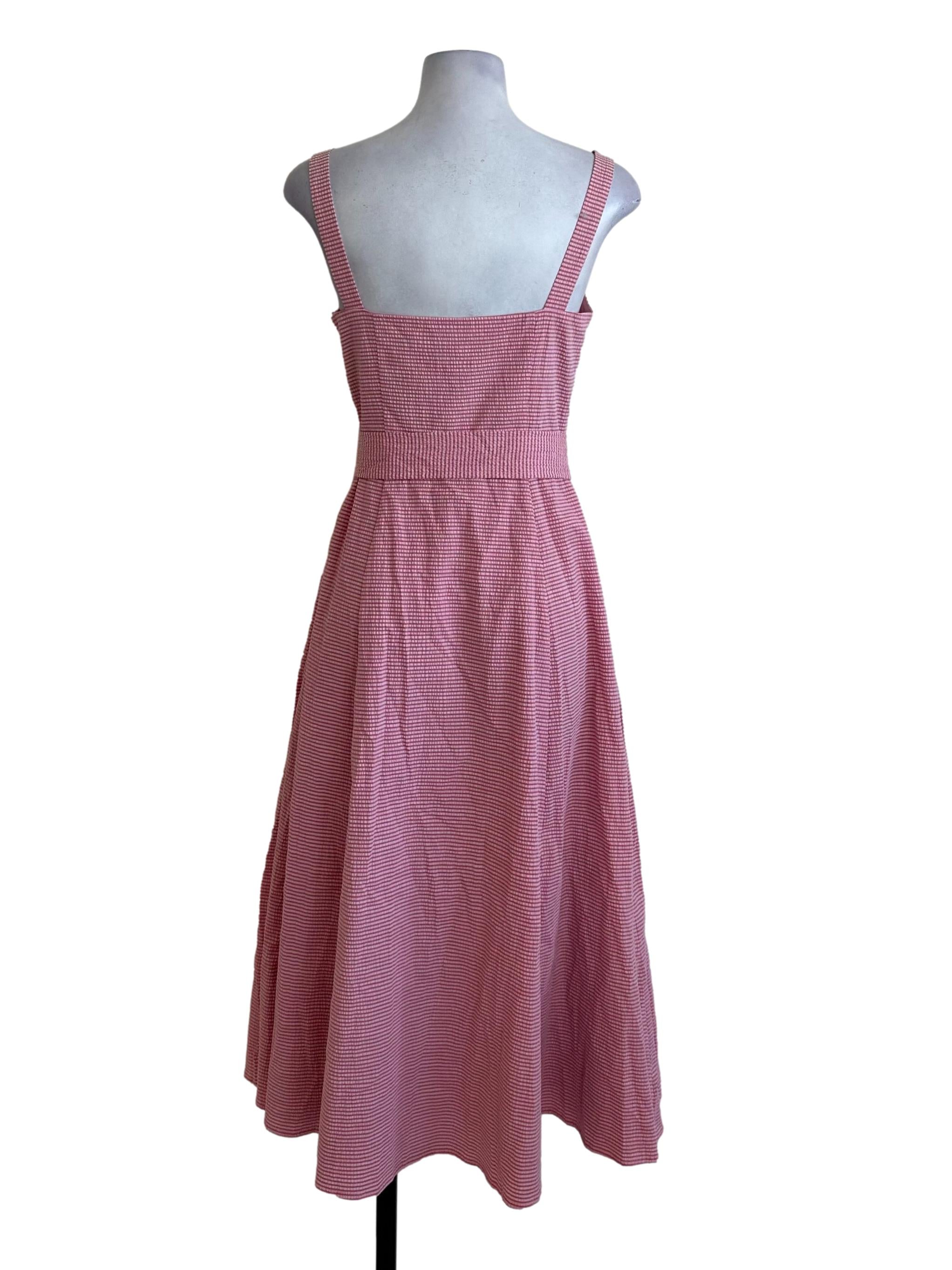 Candy Pink Textured Strap Sun Dress OSN