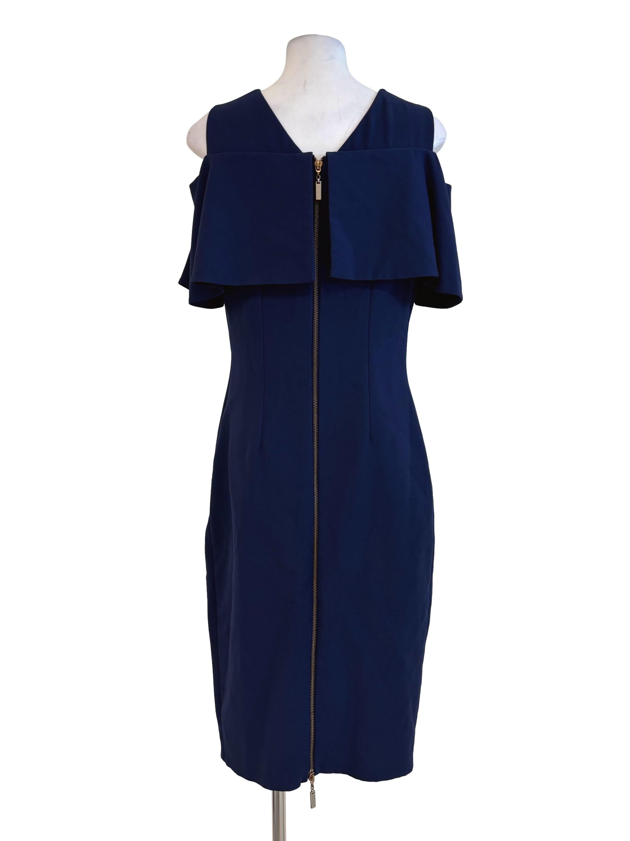 Navy Blue Sleeveless Sheath Dress