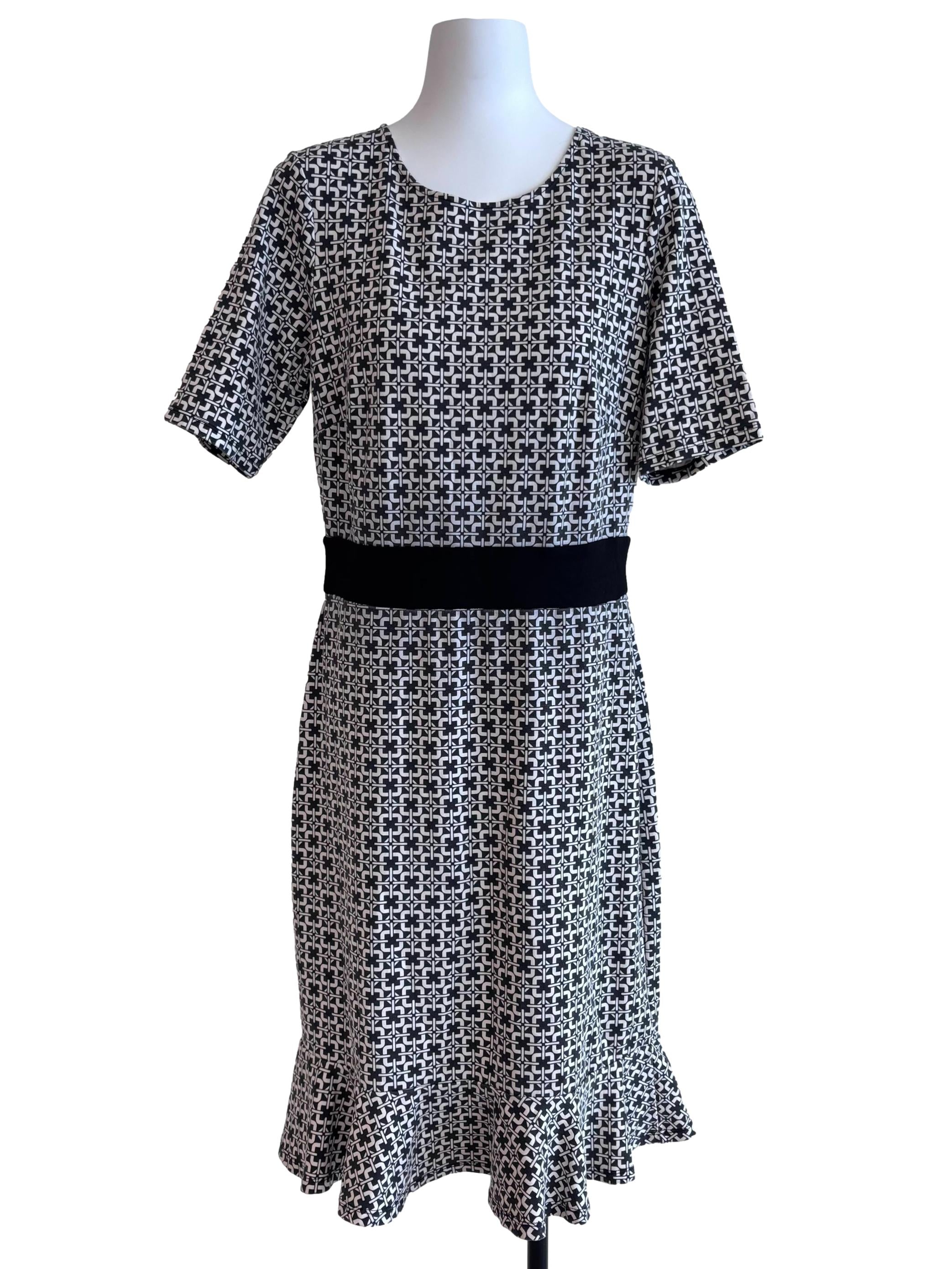 Black White Pattern Gia Dress CSN