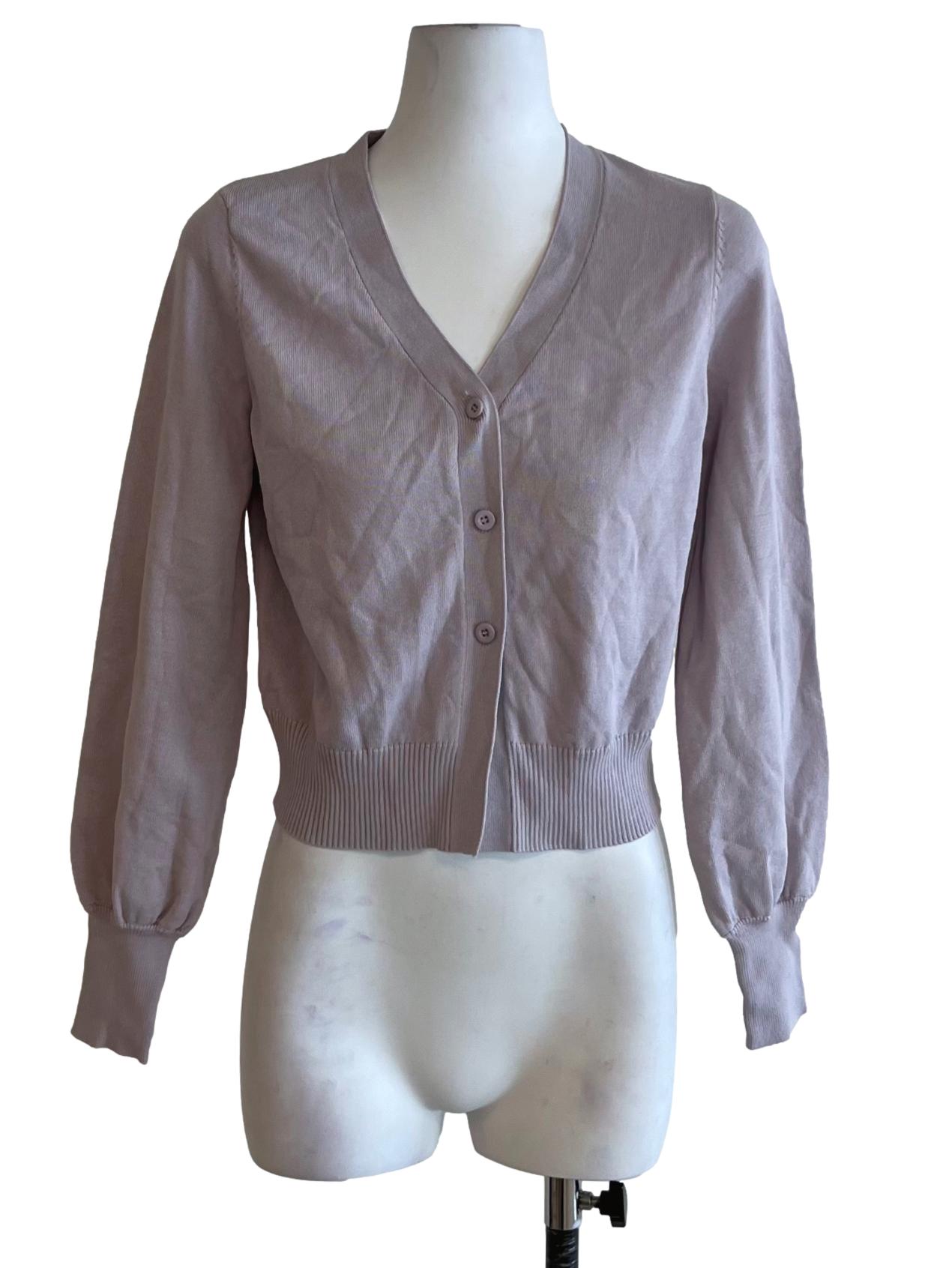 Lilac Purple V-Neckline Cardigan