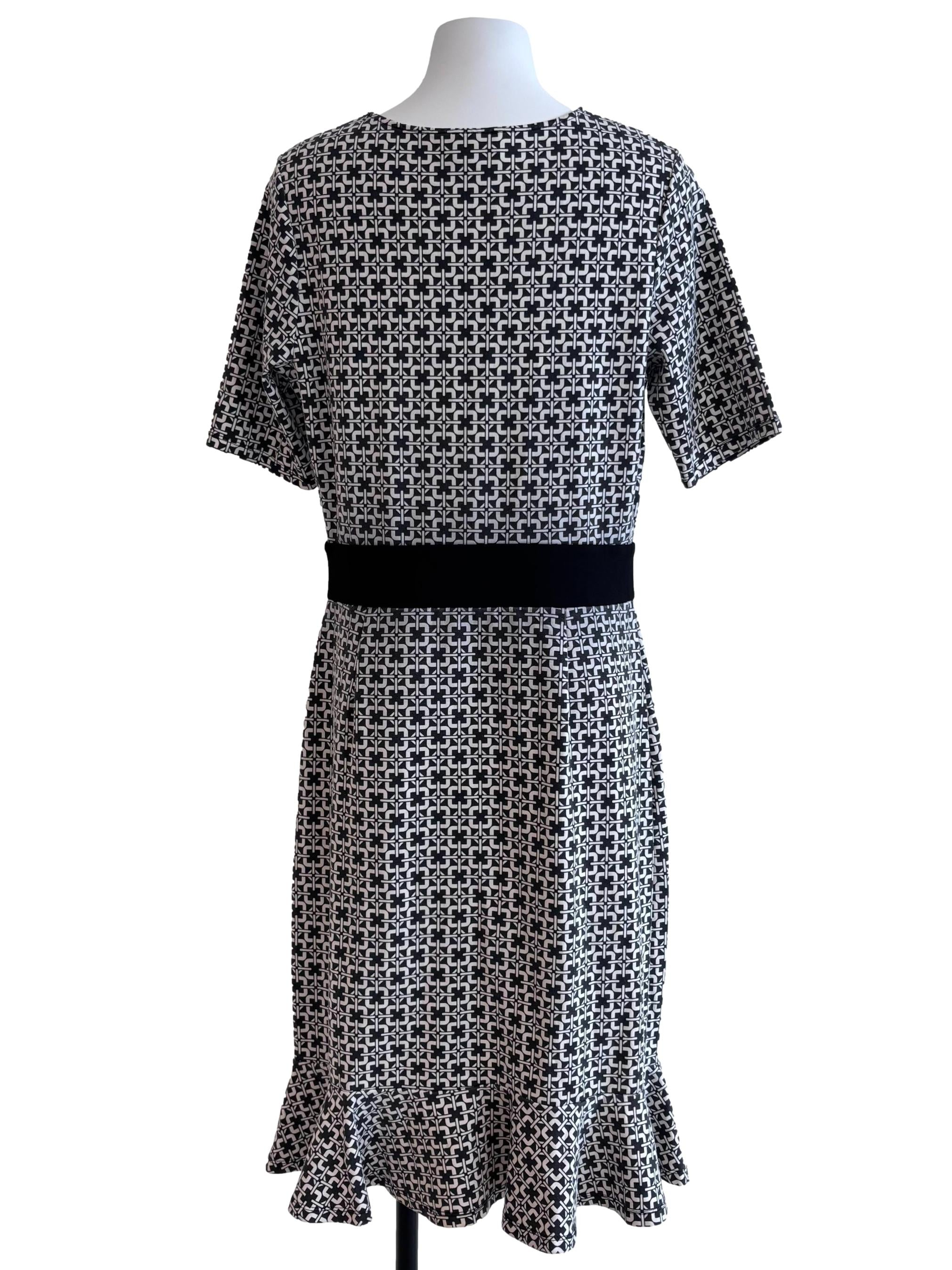 Black White Pattern Gia Dress CSN