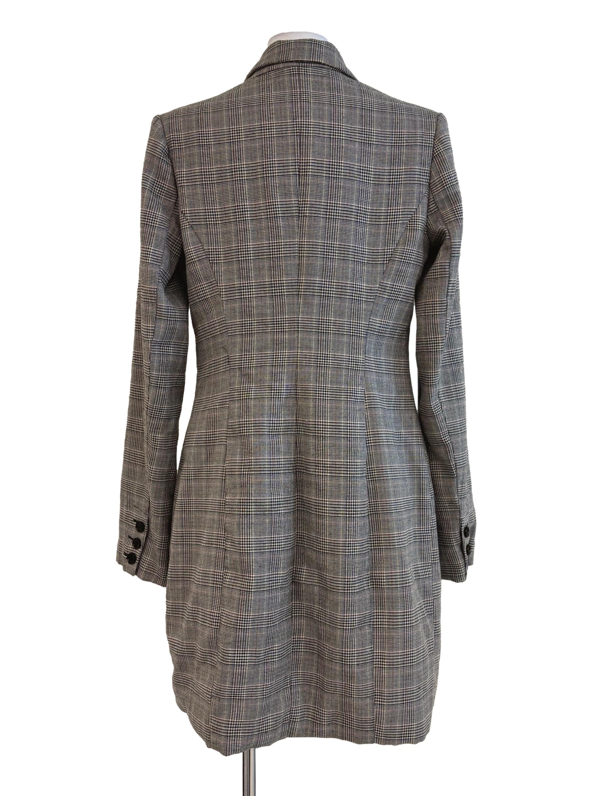Echo Grey Plaid Double Breasted Blazer Dress