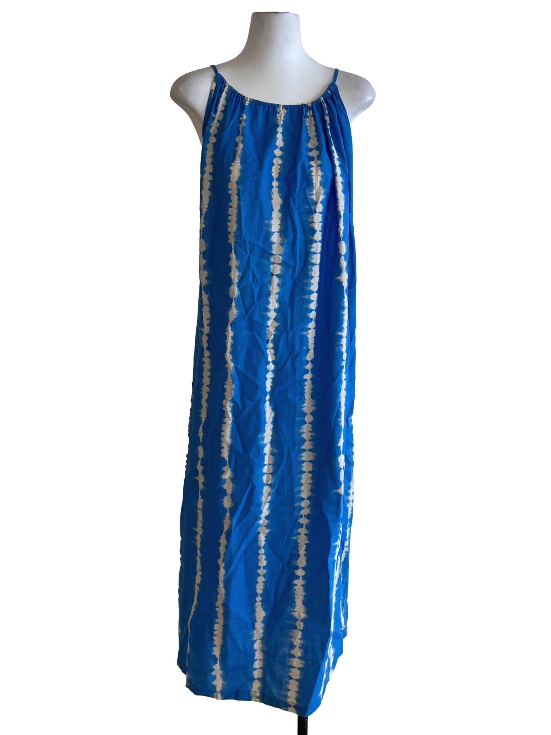 Cerulean Blue Stripe Pattern Dress