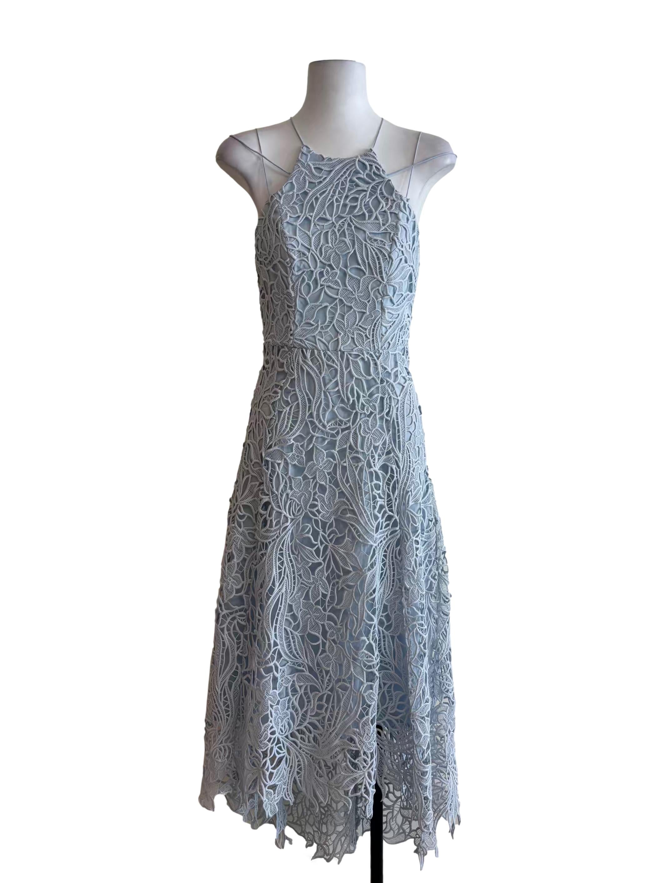 Baby Blue Knit Lace Dress