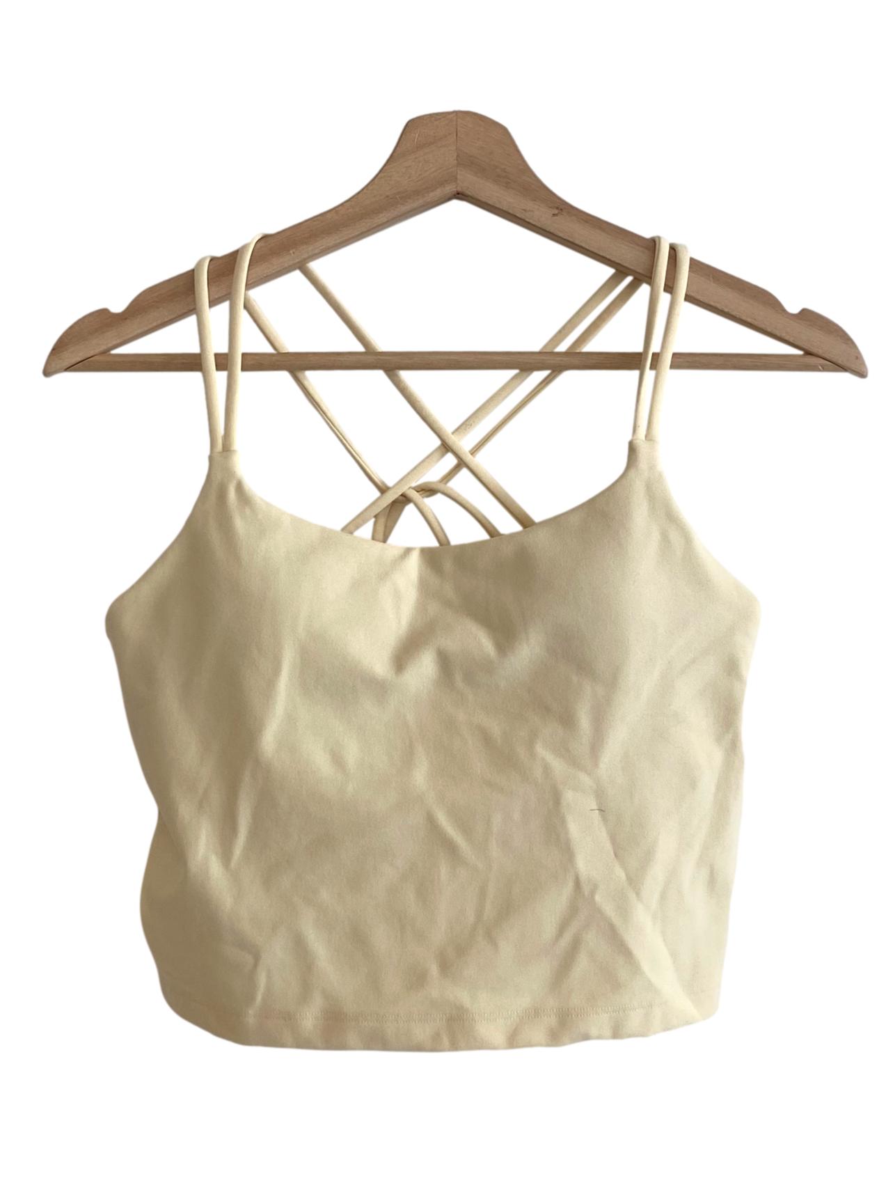 Lemon Yellow Spaghetti Straps Crop Top