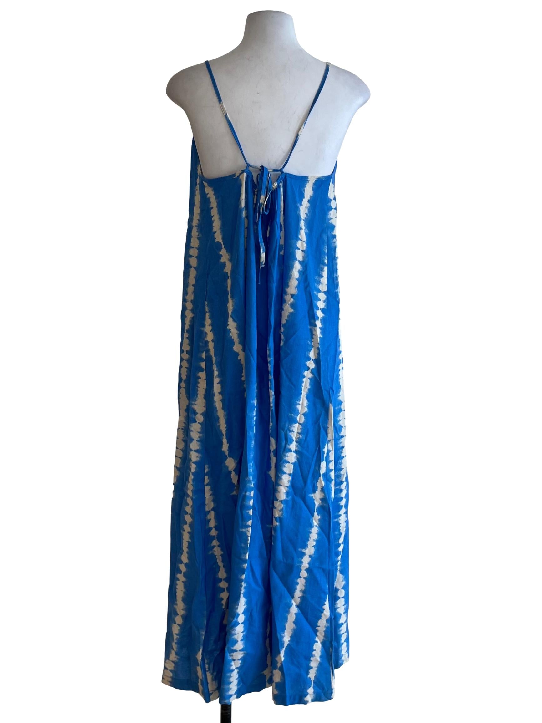 Cerulean Blue Stripe Pattern Dress