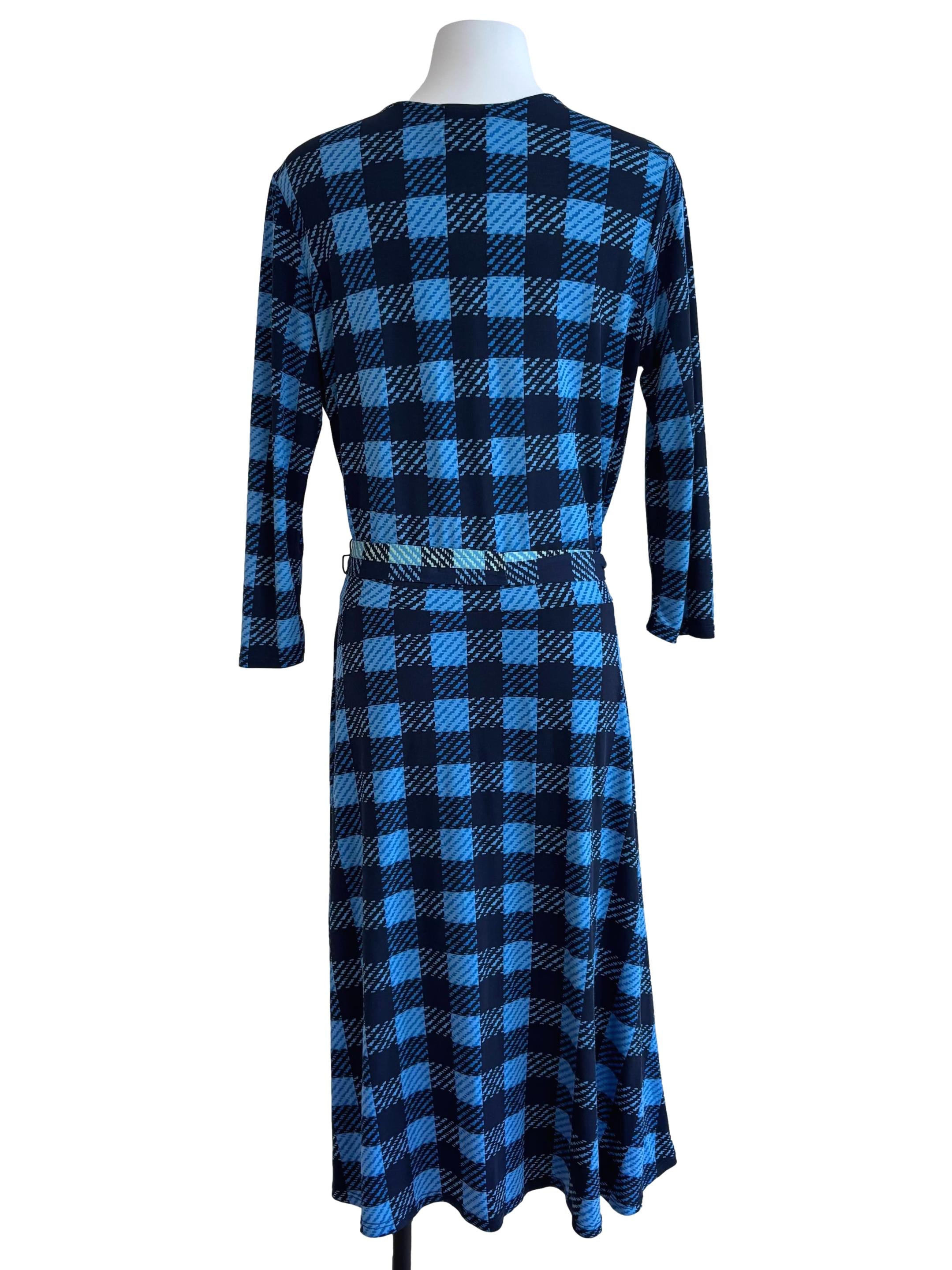 Blue Checks Perfect Wrap Dress CSN