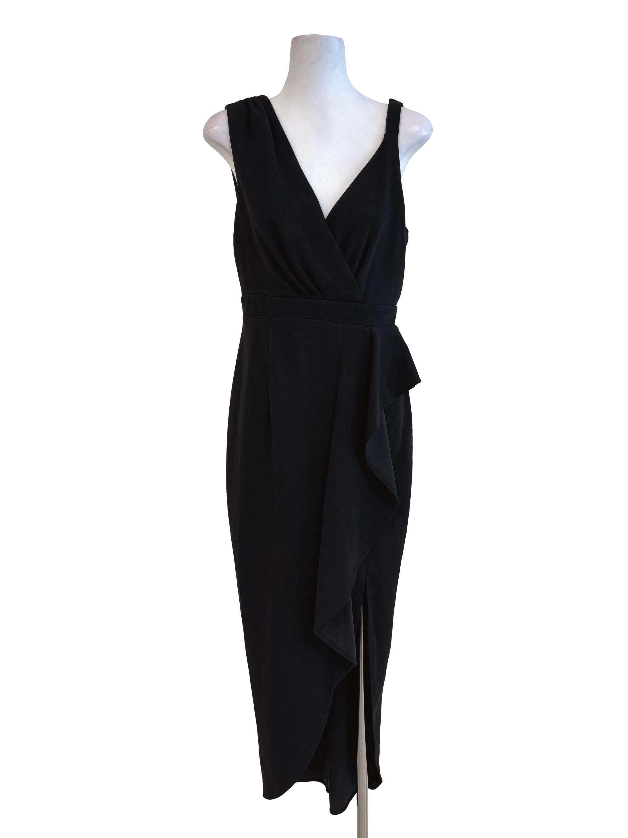 Black Asymmetrical Ruffle Dress