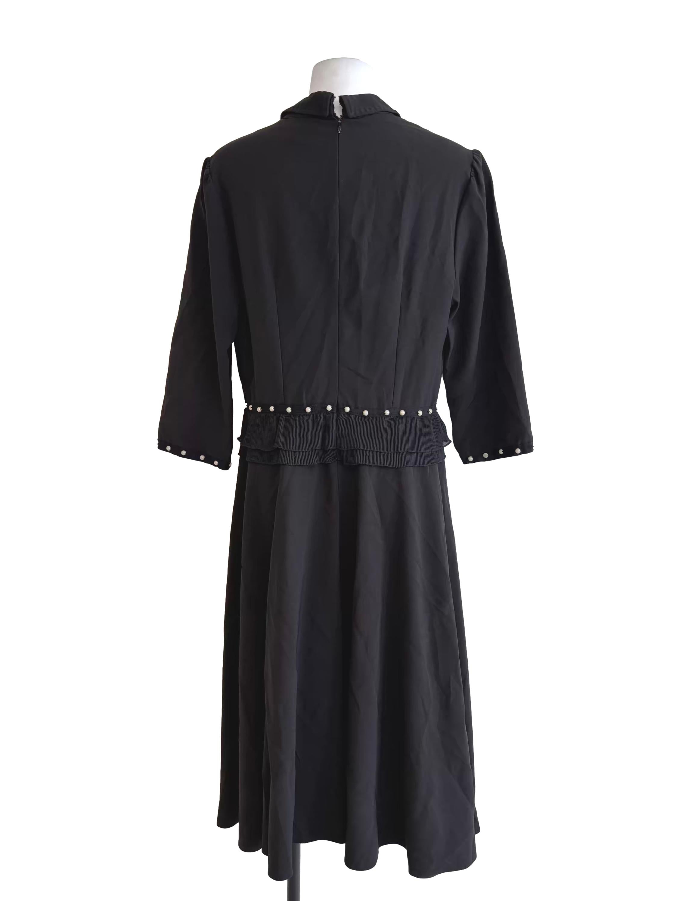 Onyx Black Surplice A-Line Dress