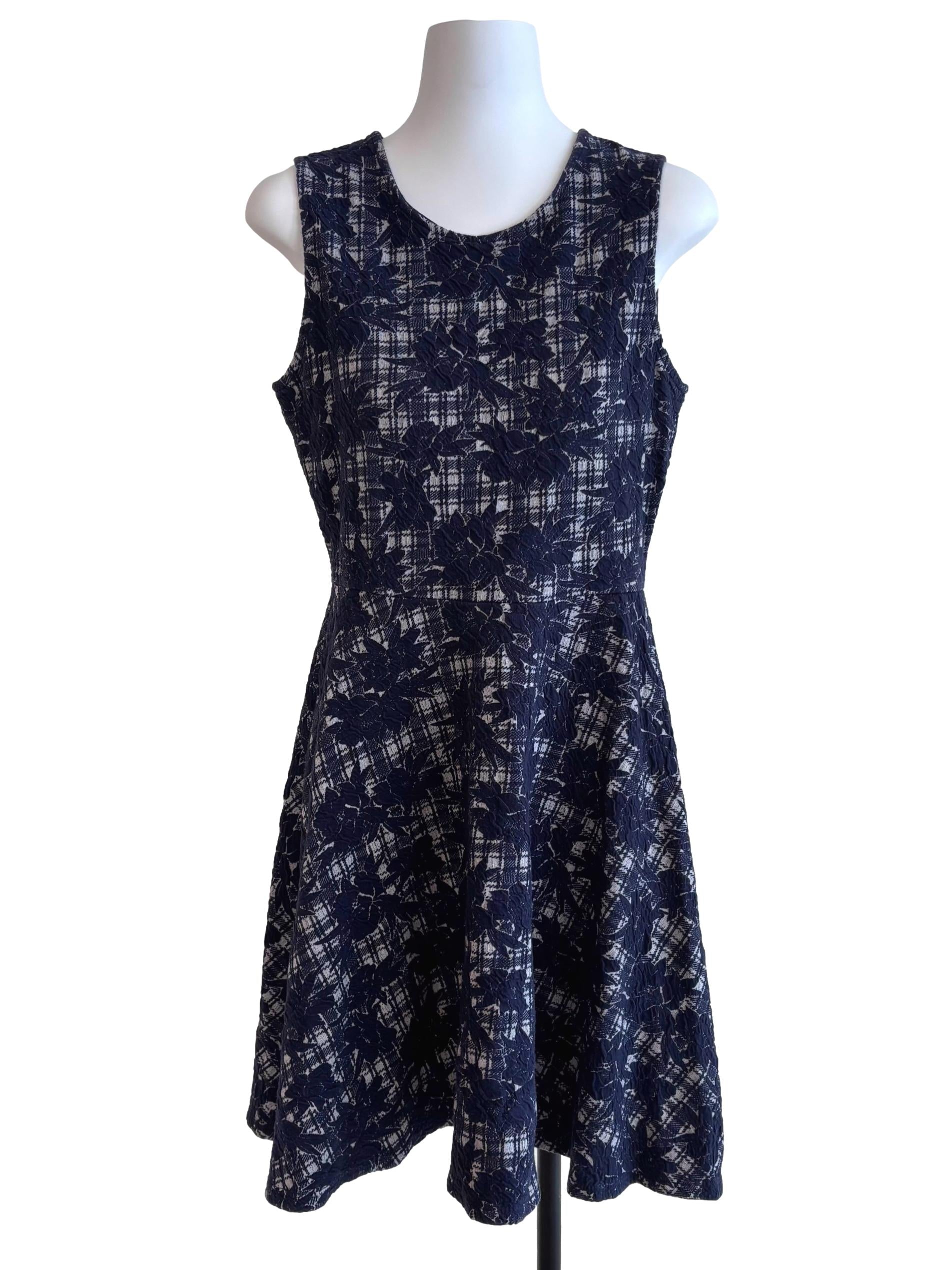 Blue Black Patterned Panel Dress CSN