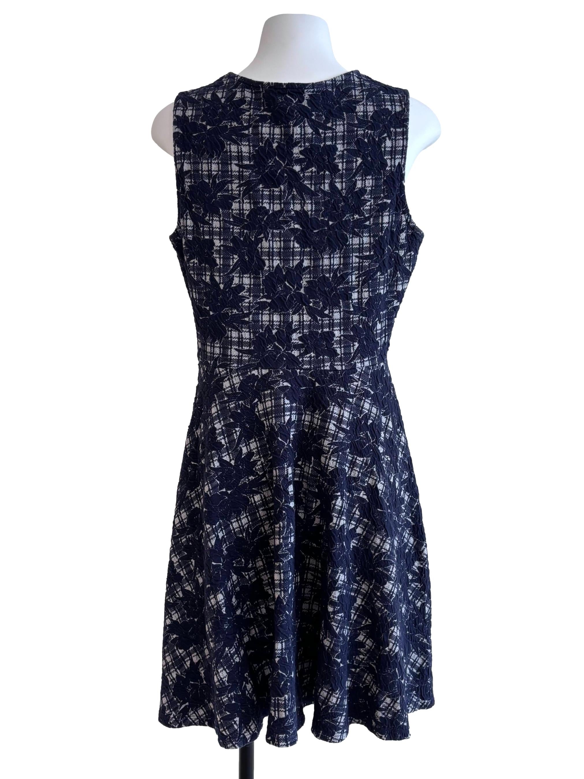 Blue Black Patterned Panel Dress CSN