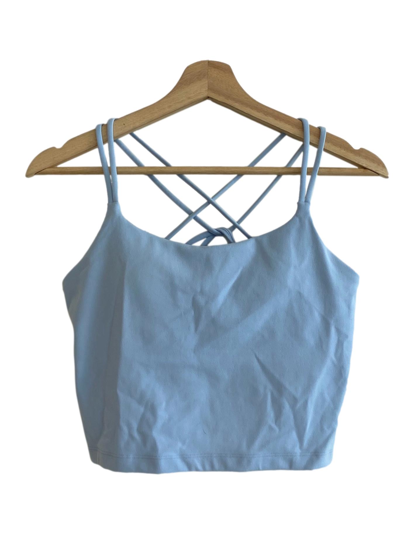 Sky Blue Spaghetti Straps Crop Top