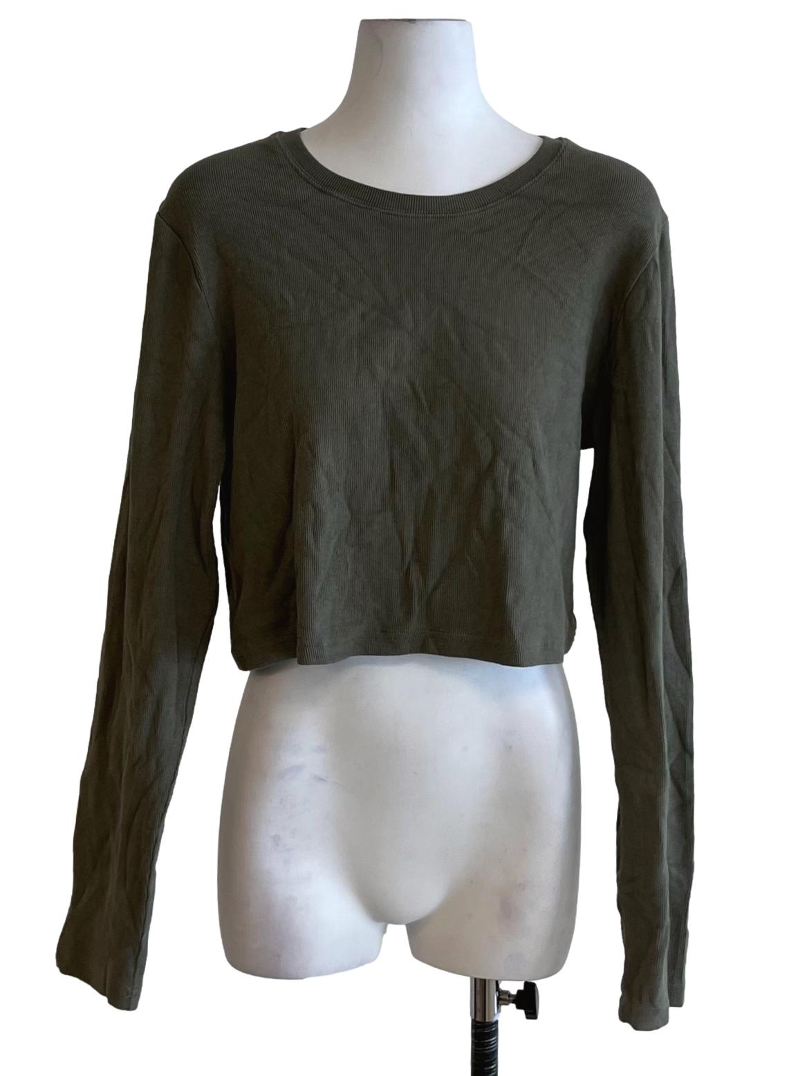 Sage Green Jewel Neckline Blouse