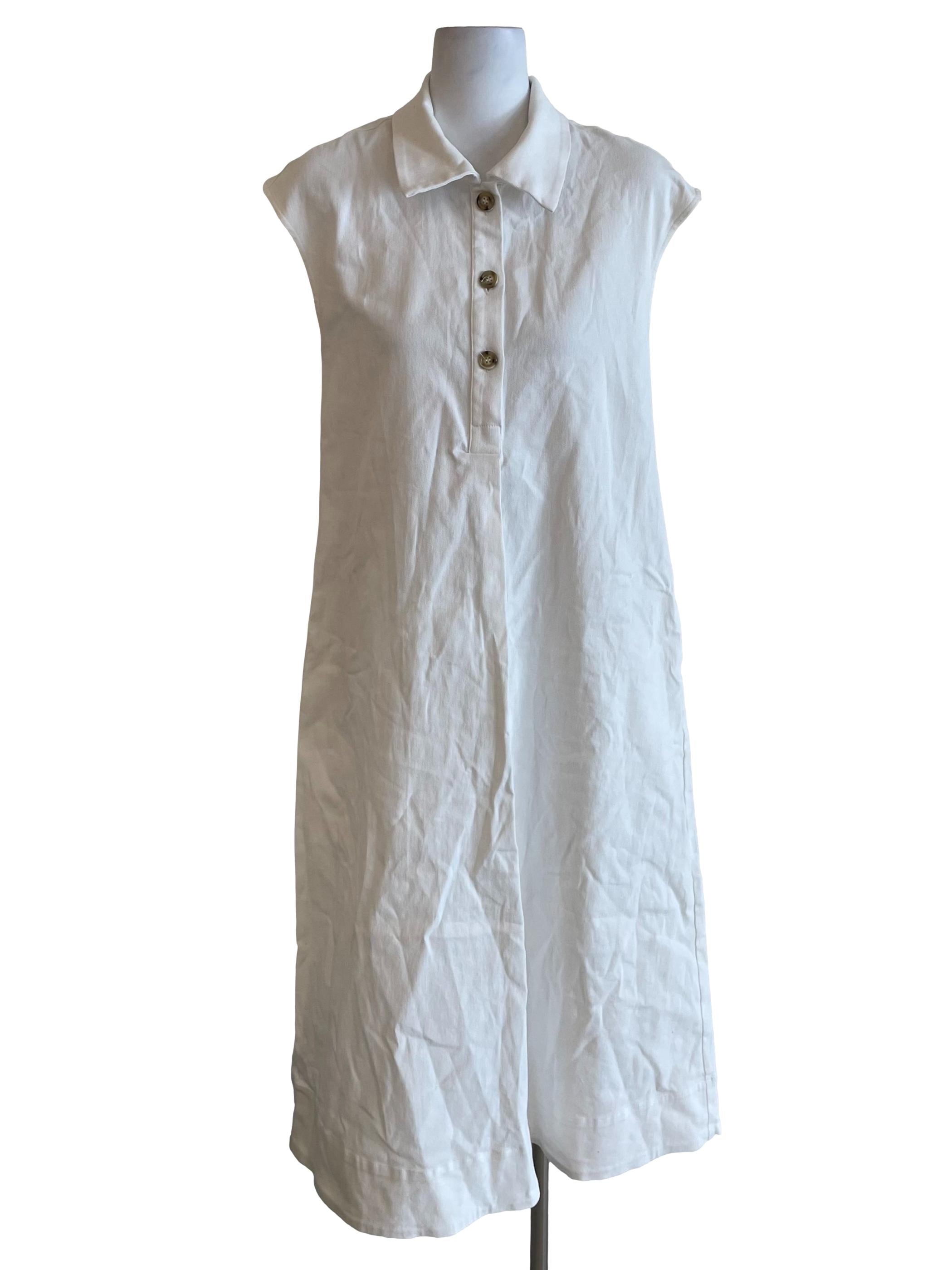 White Collared Cotton Midi Dress OSN