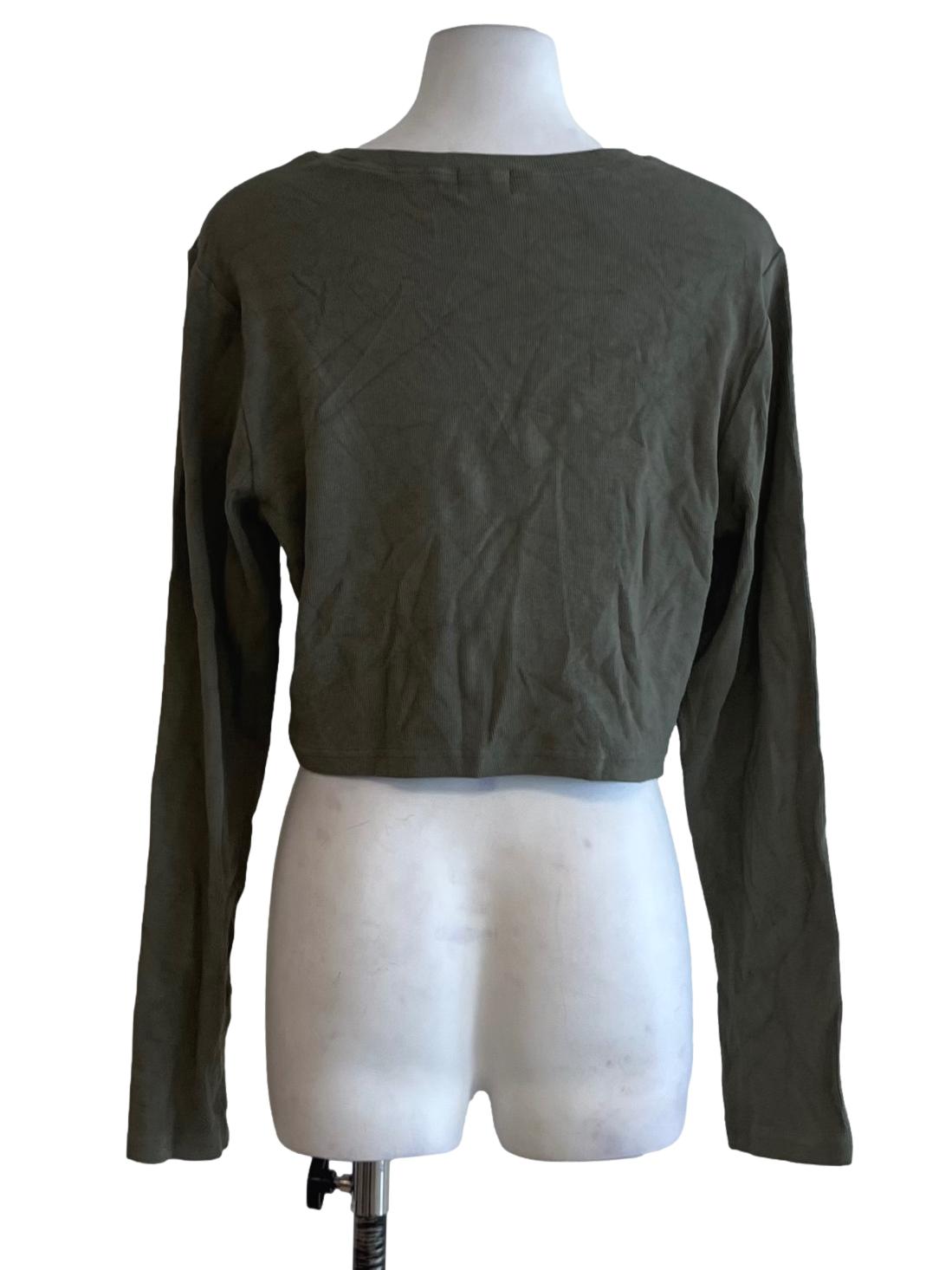 Sage Green Jewel Neckline Blouse