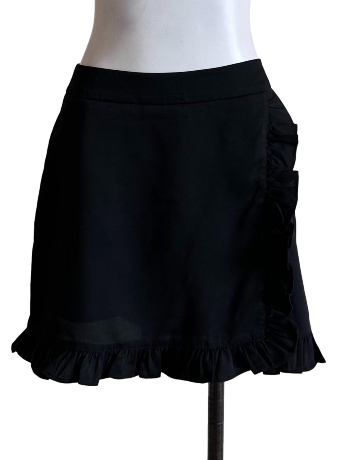 Black Ruffles Pattern Mini Skort