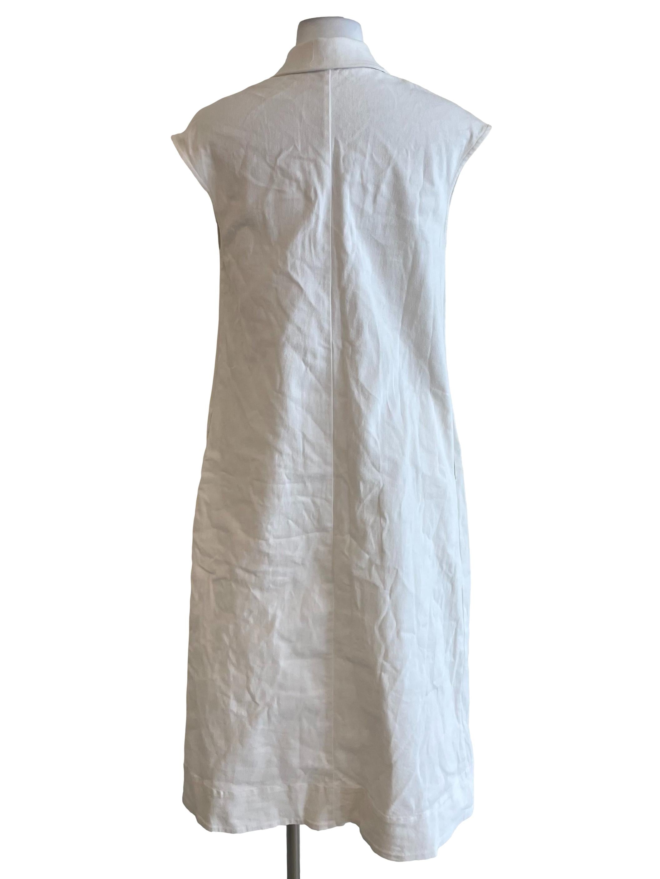 White Collared Cotton Midi Dress OSN