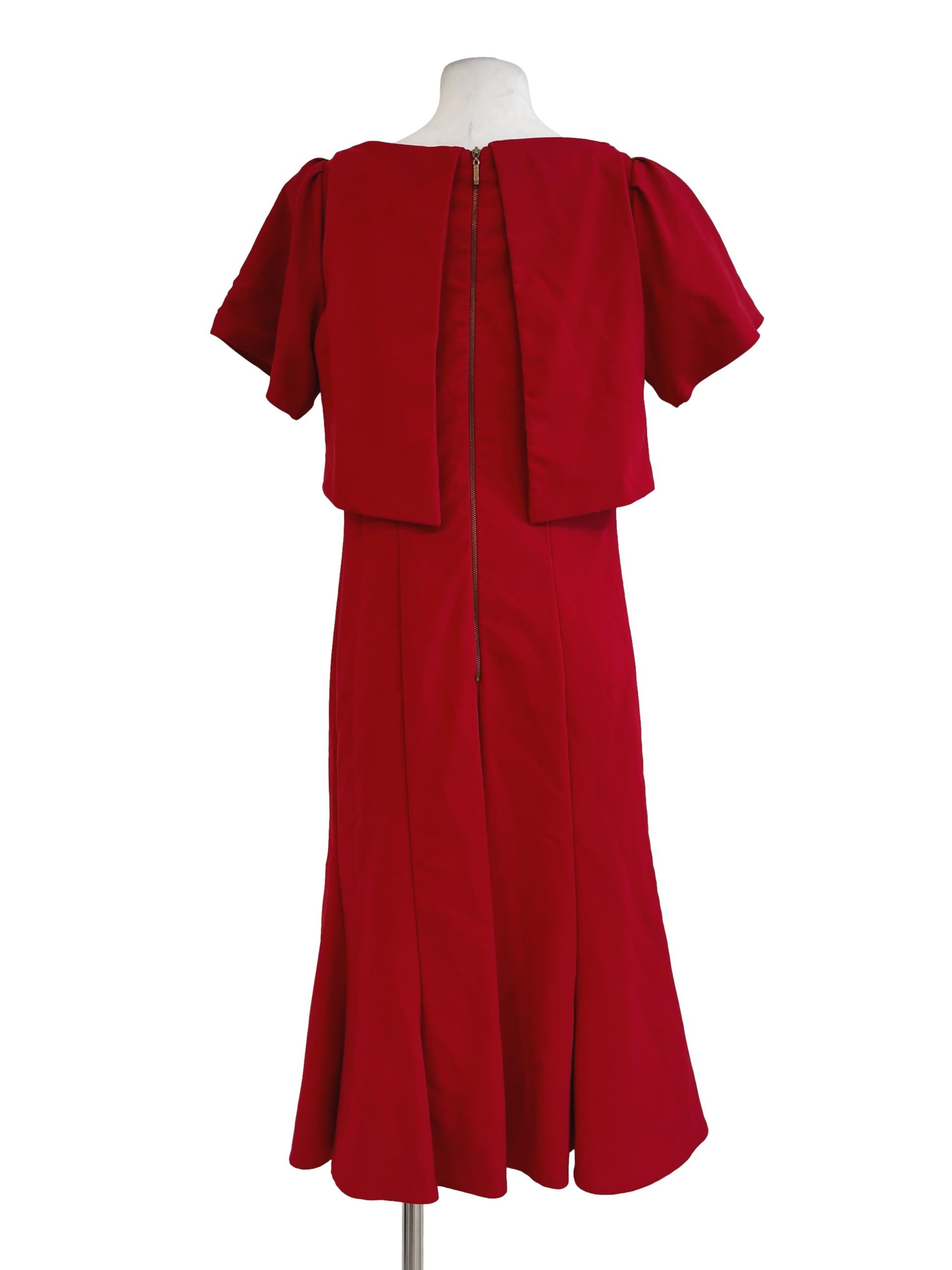 Bright Red Short Sleeve Sheath Dress