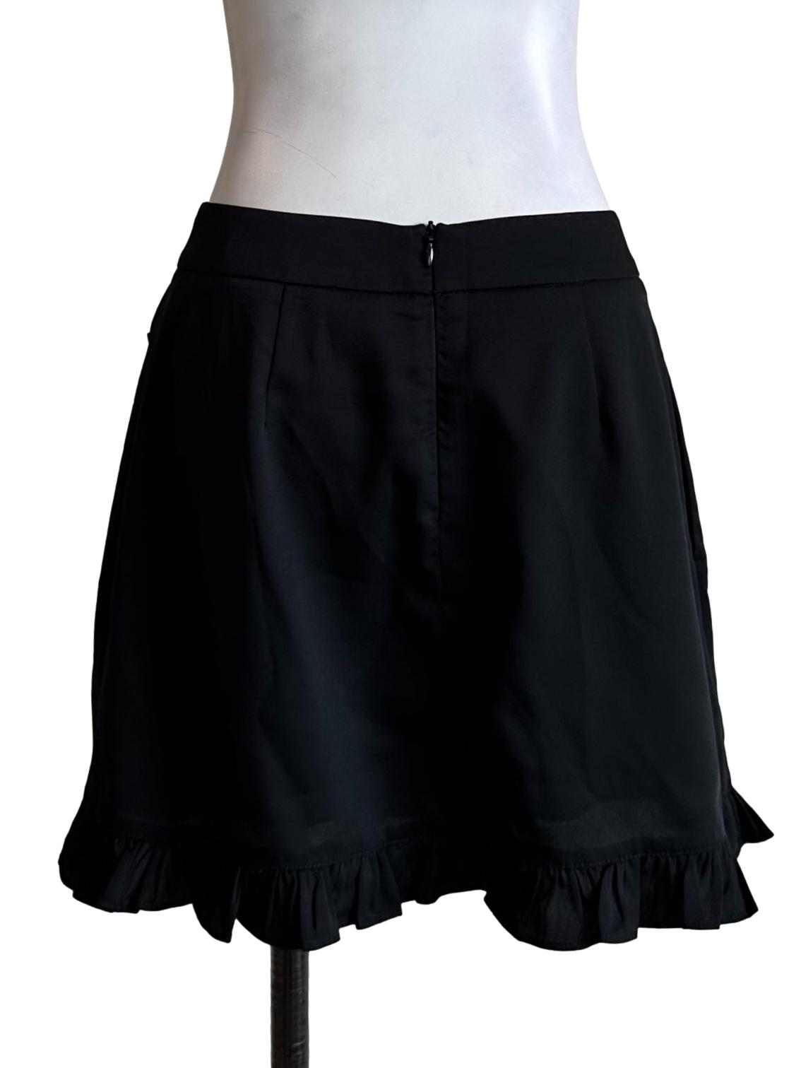 Black Ruffles Pattern Mini Skort
