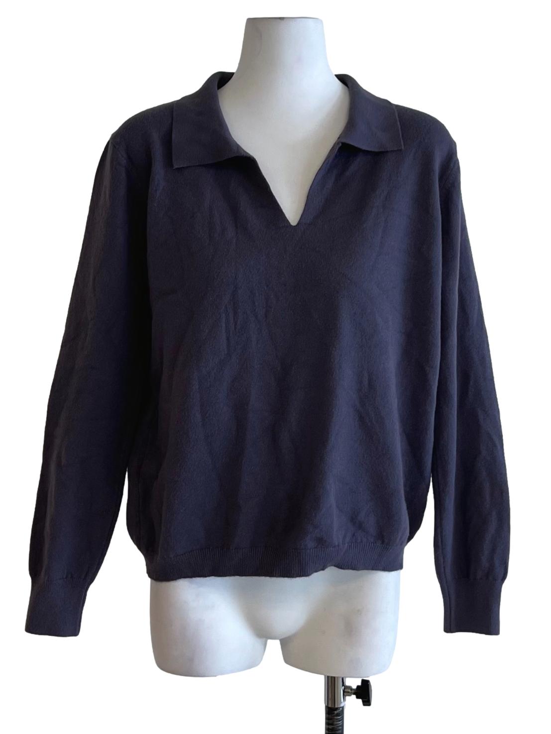 Dark Purple Wing Collar Sweatshirt