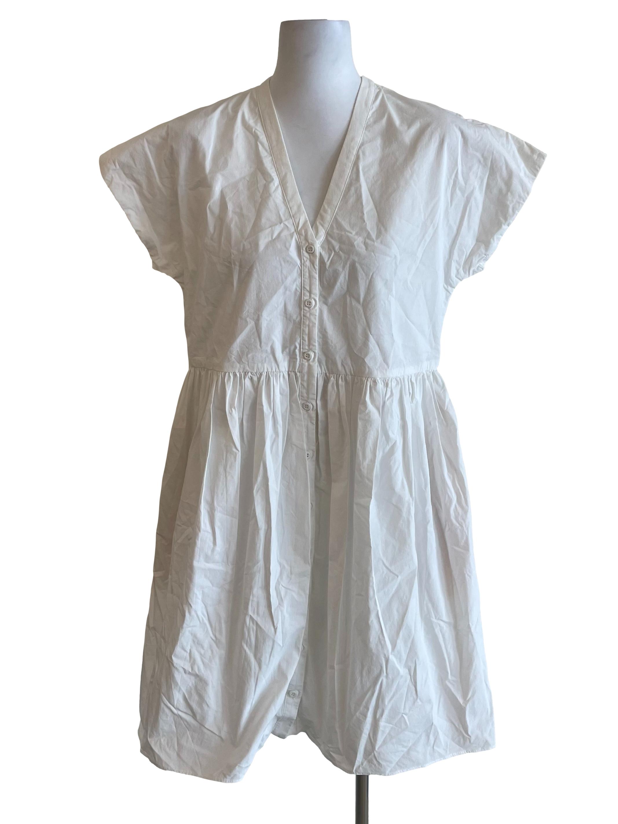 White Cotton Shift Dress OSN