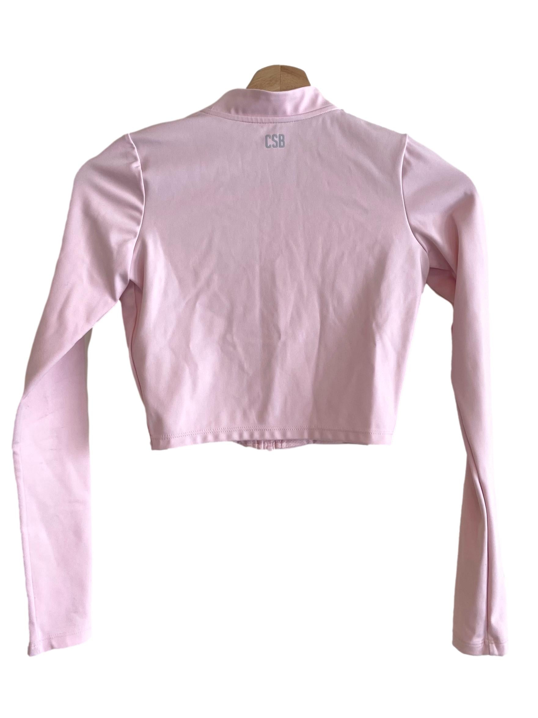 Blush Pink Zipper Crop Jacket