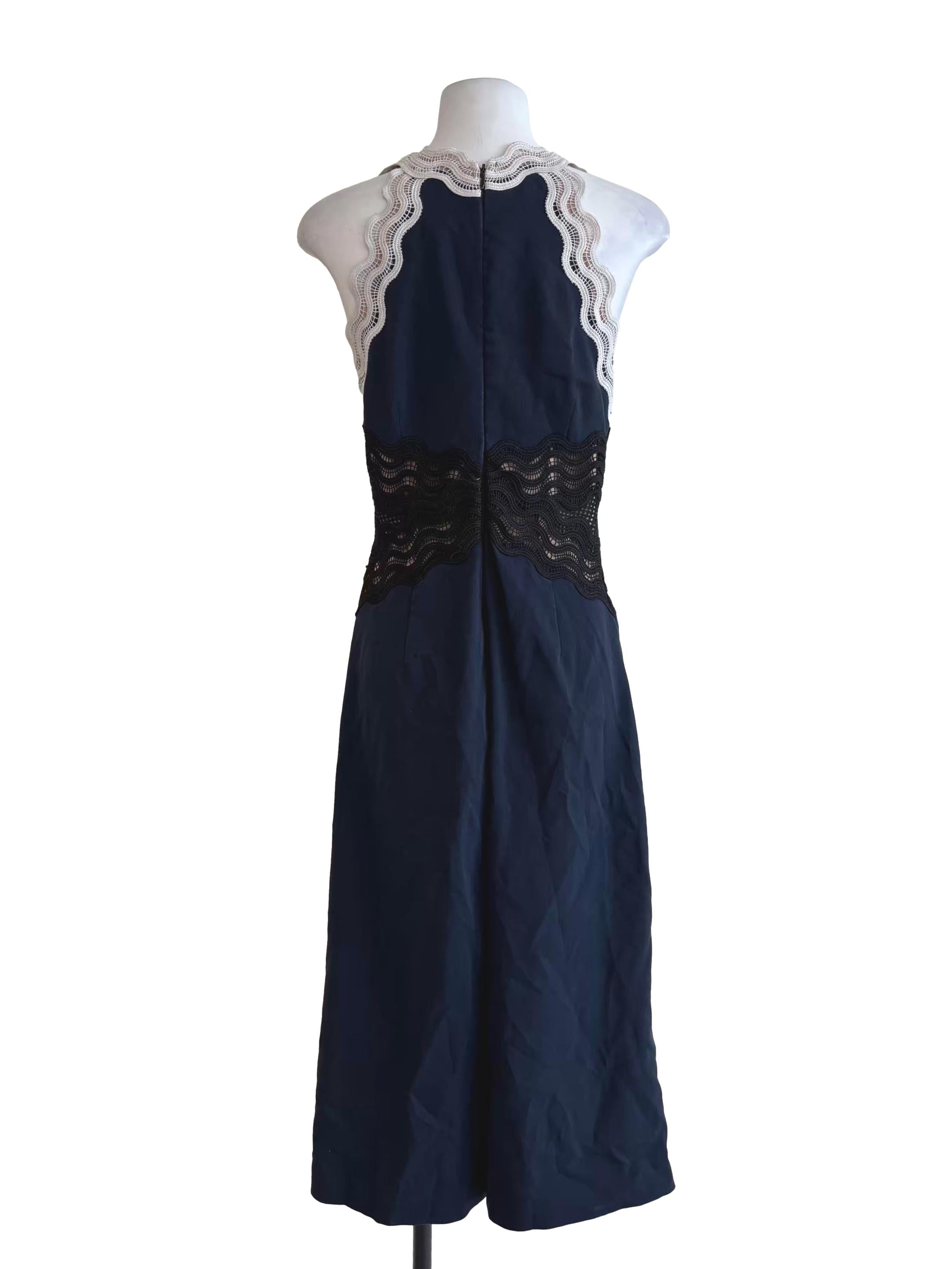 Navy Blue Lace Relaxed Jumpsuit