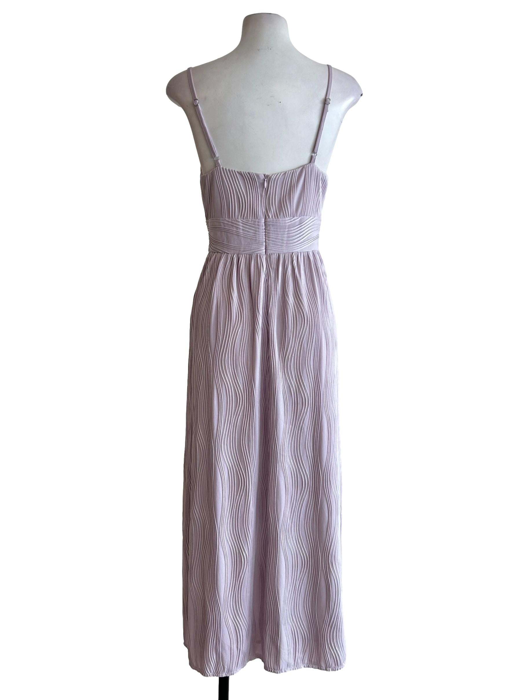 Lilac Purple Pleated Midi Dress