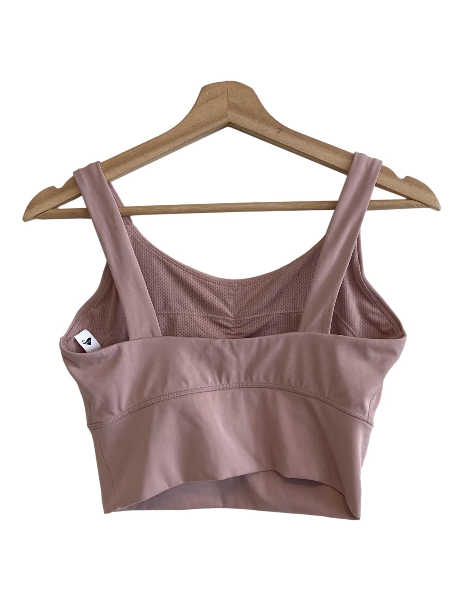 Crepe Pink Sleeveless Sport Bra
