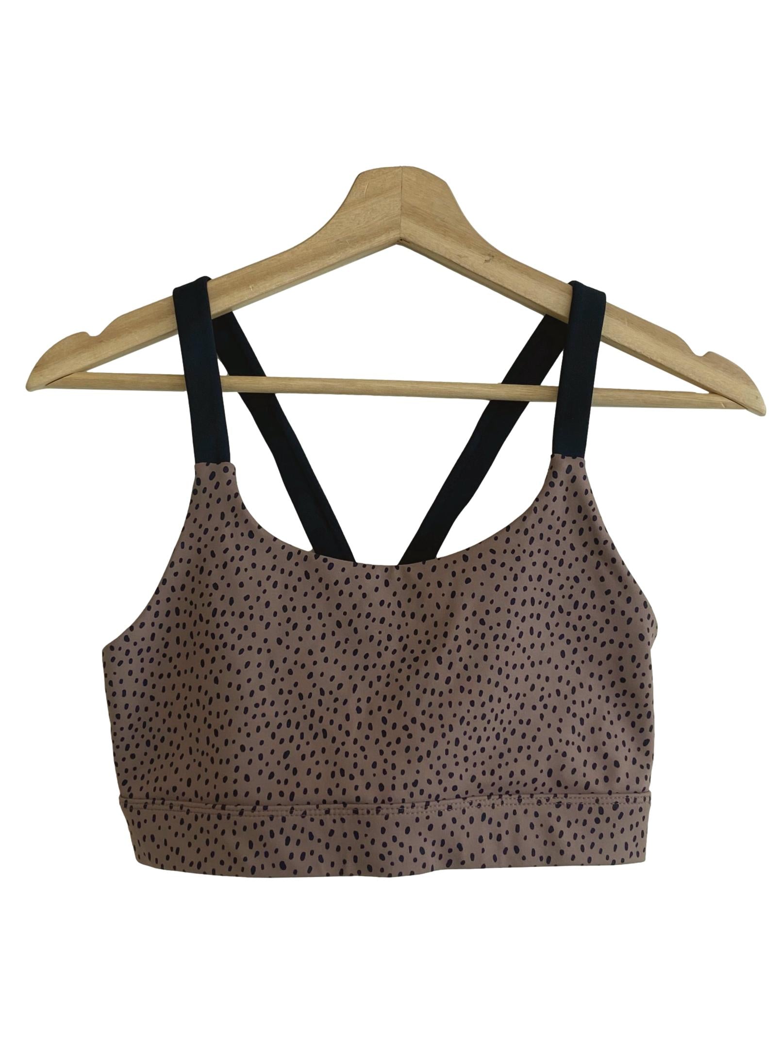 Blush Red & Black Leopard Sport Bra