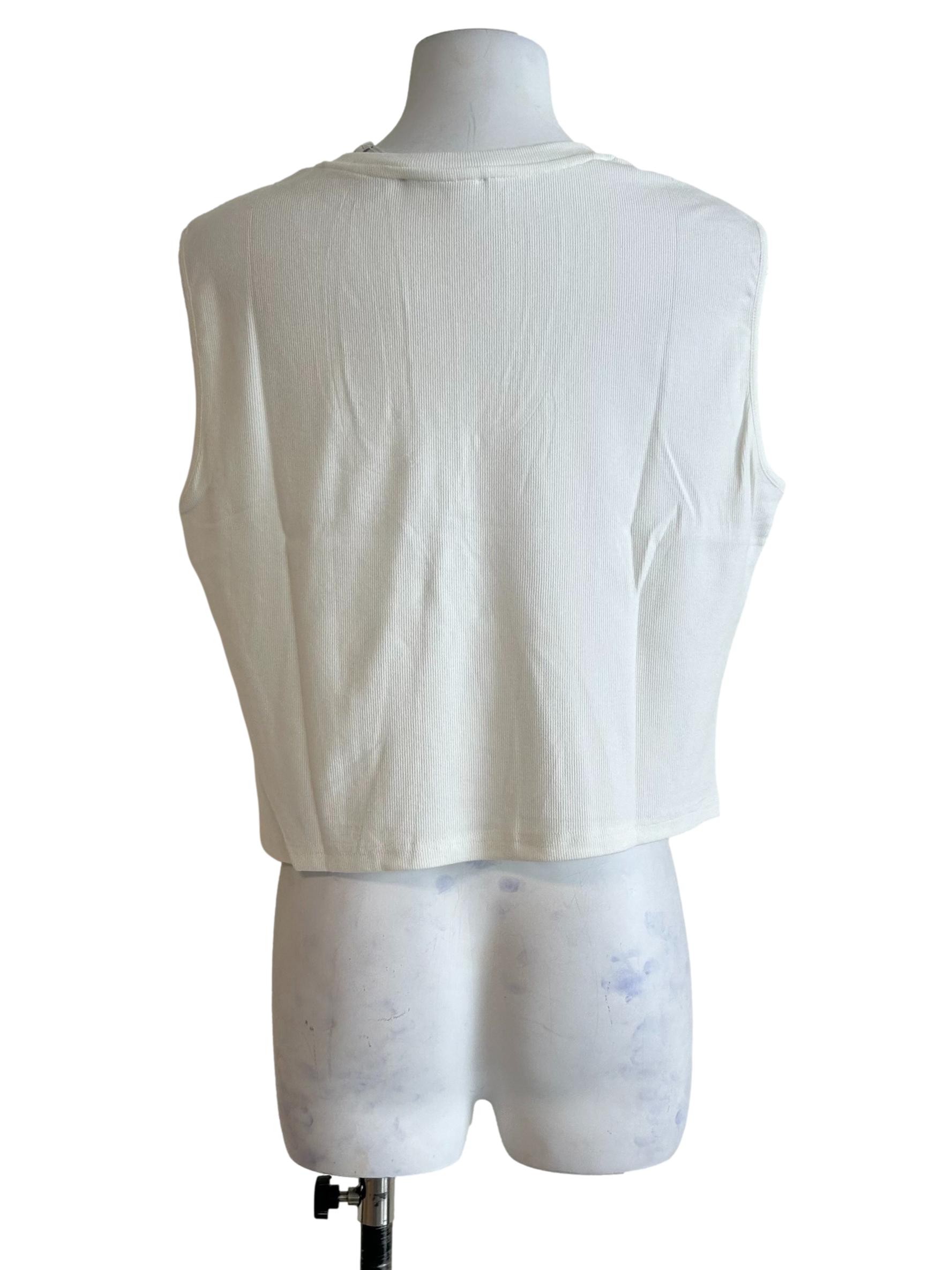 White Nelia Ribbed Tank Top