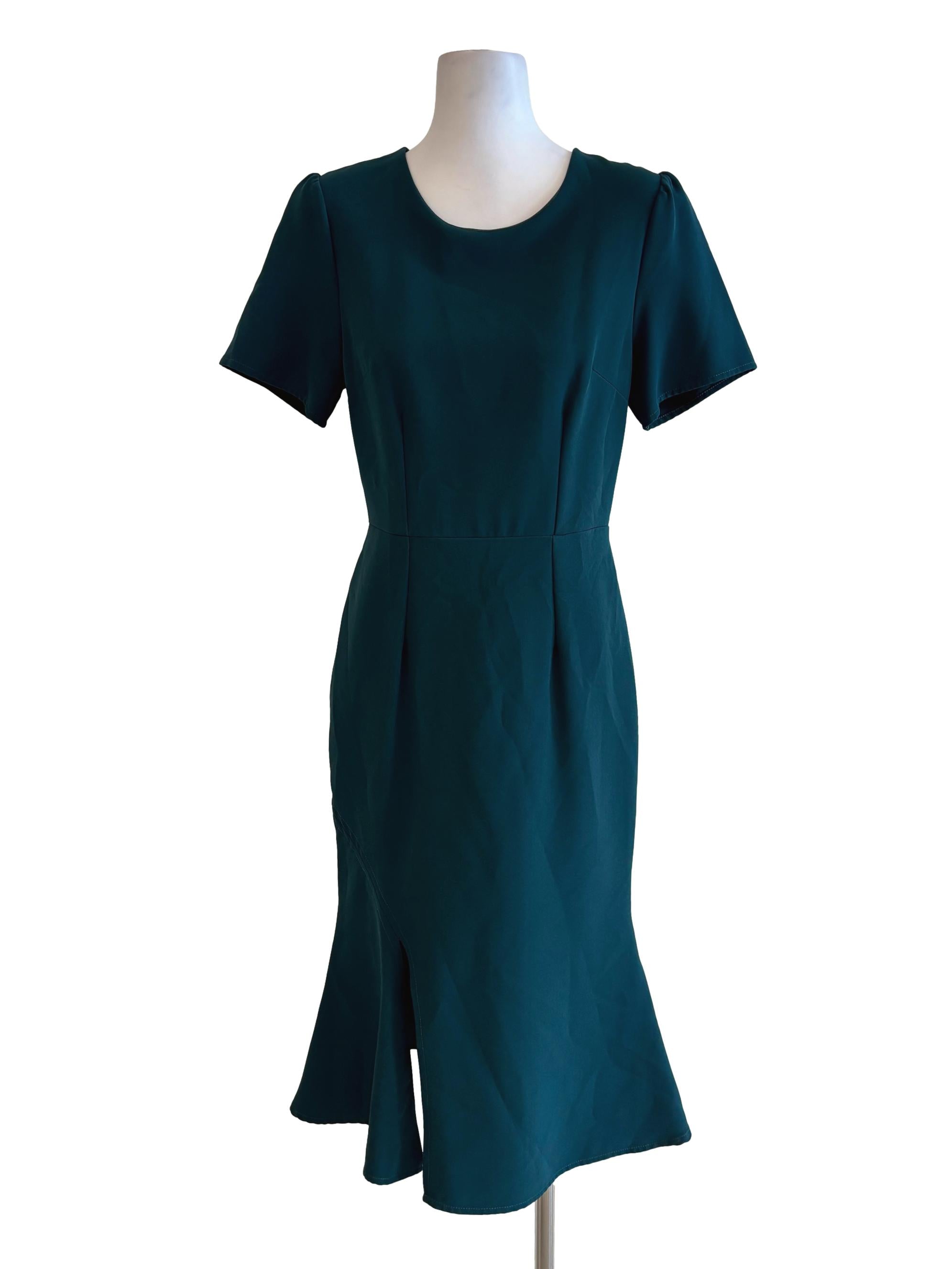 Turquoise Short Sleeve Pencil Dress