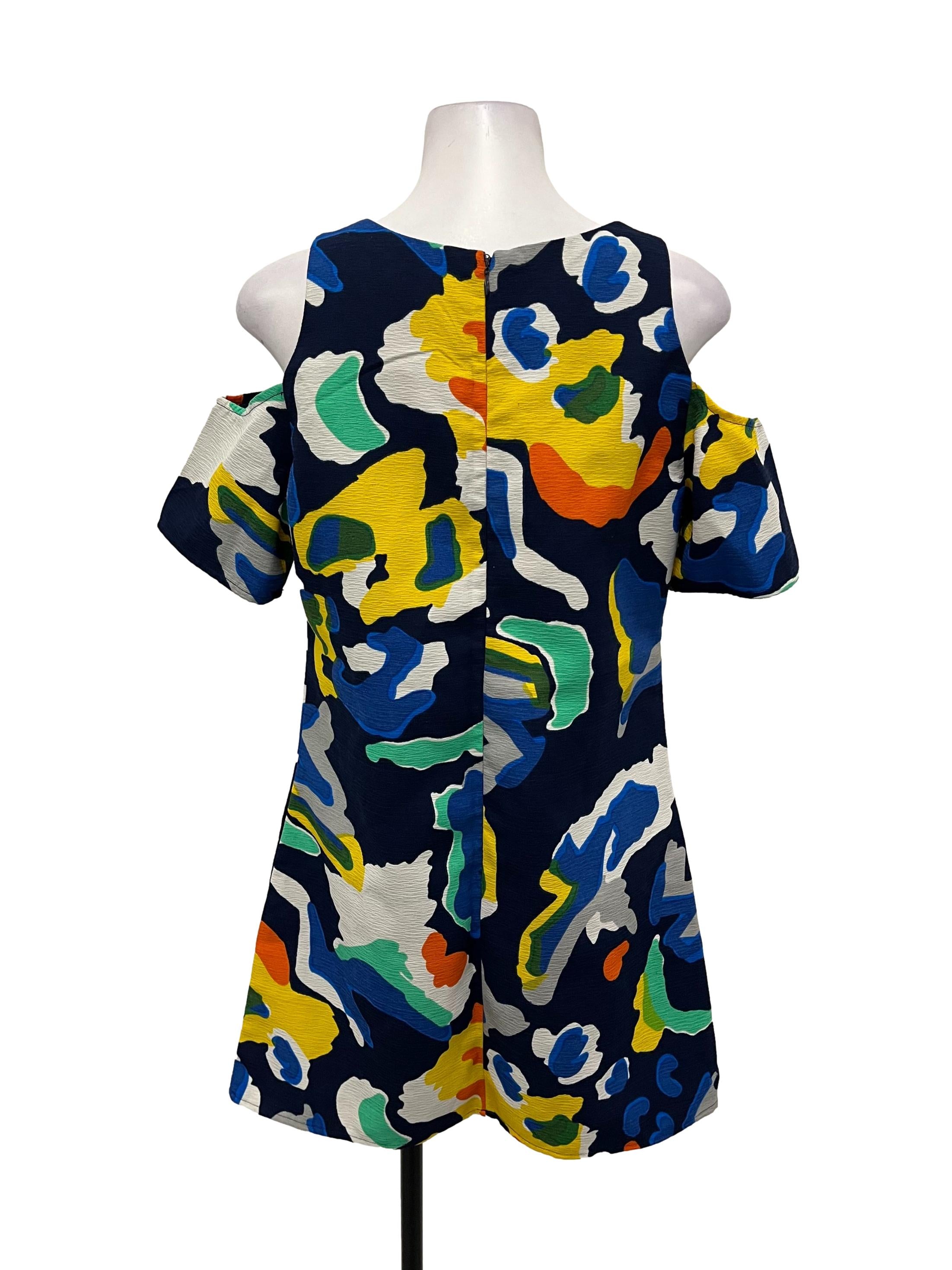 Multicolour Abstract Off Shoulder Dress