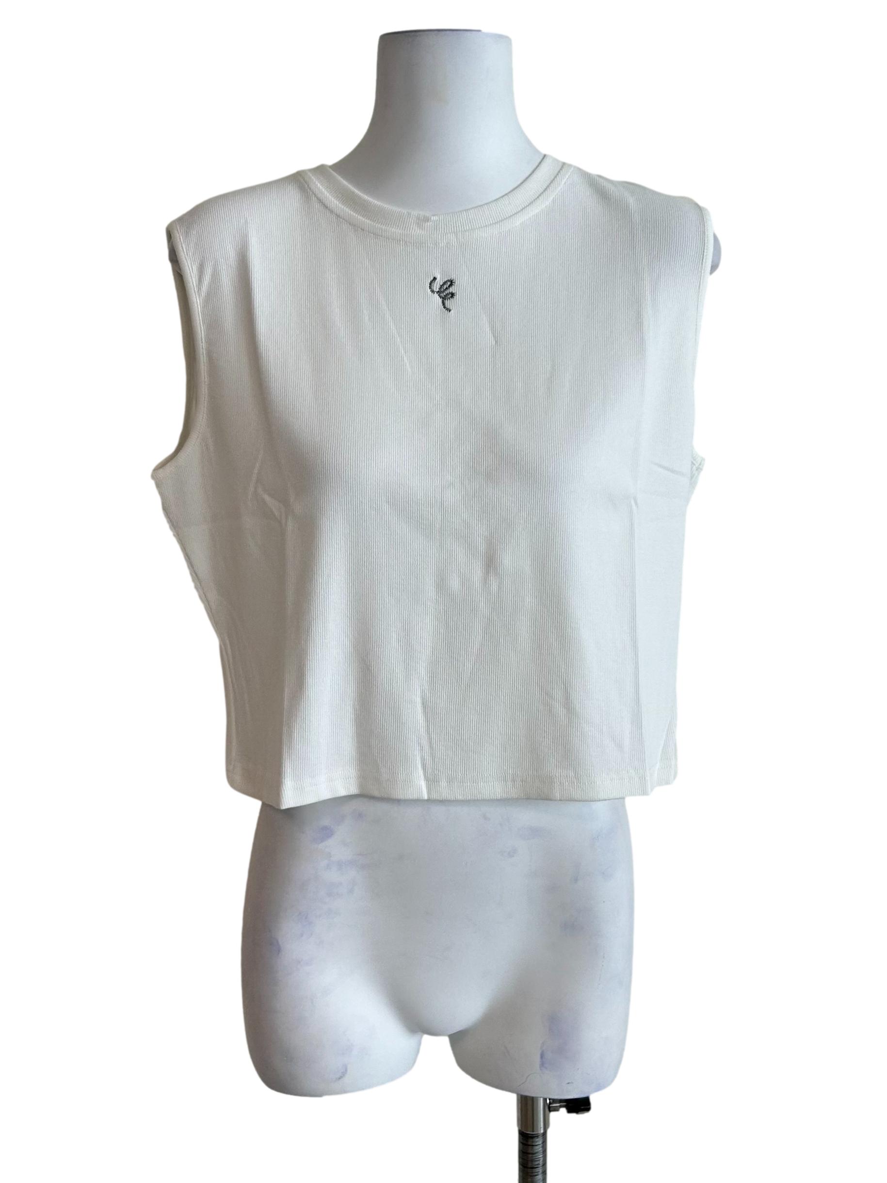 White Nelia Ribbed Tank Top