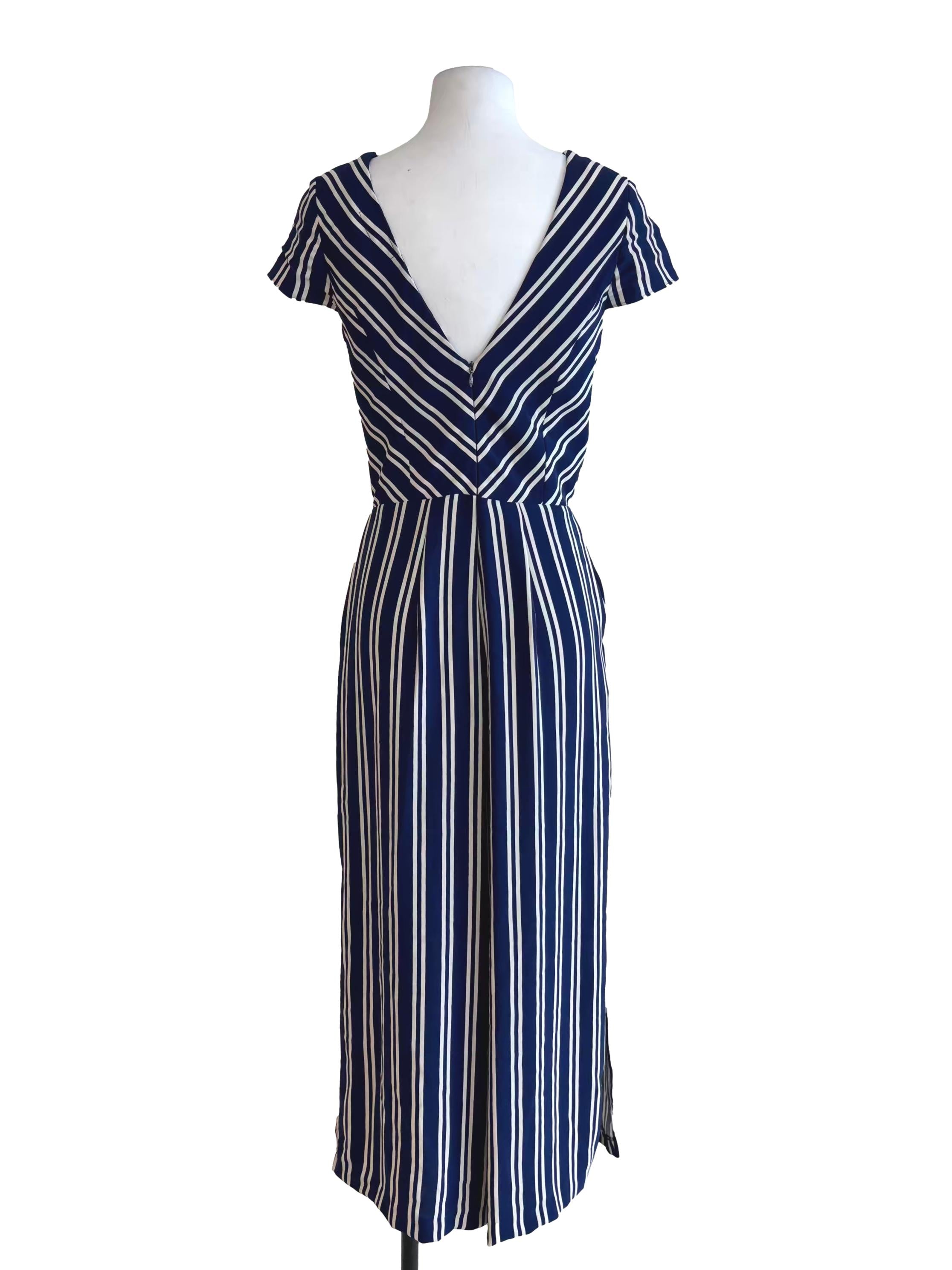 Peacock Blue Striped Jumpsuit