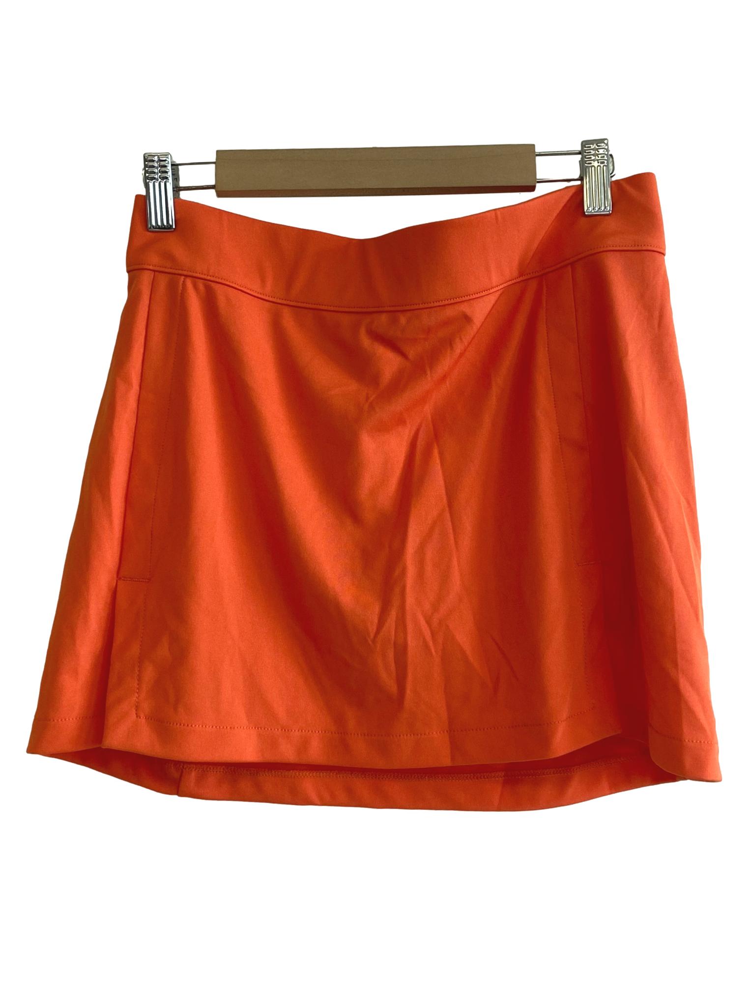 Orange Slit Tennis Skirt