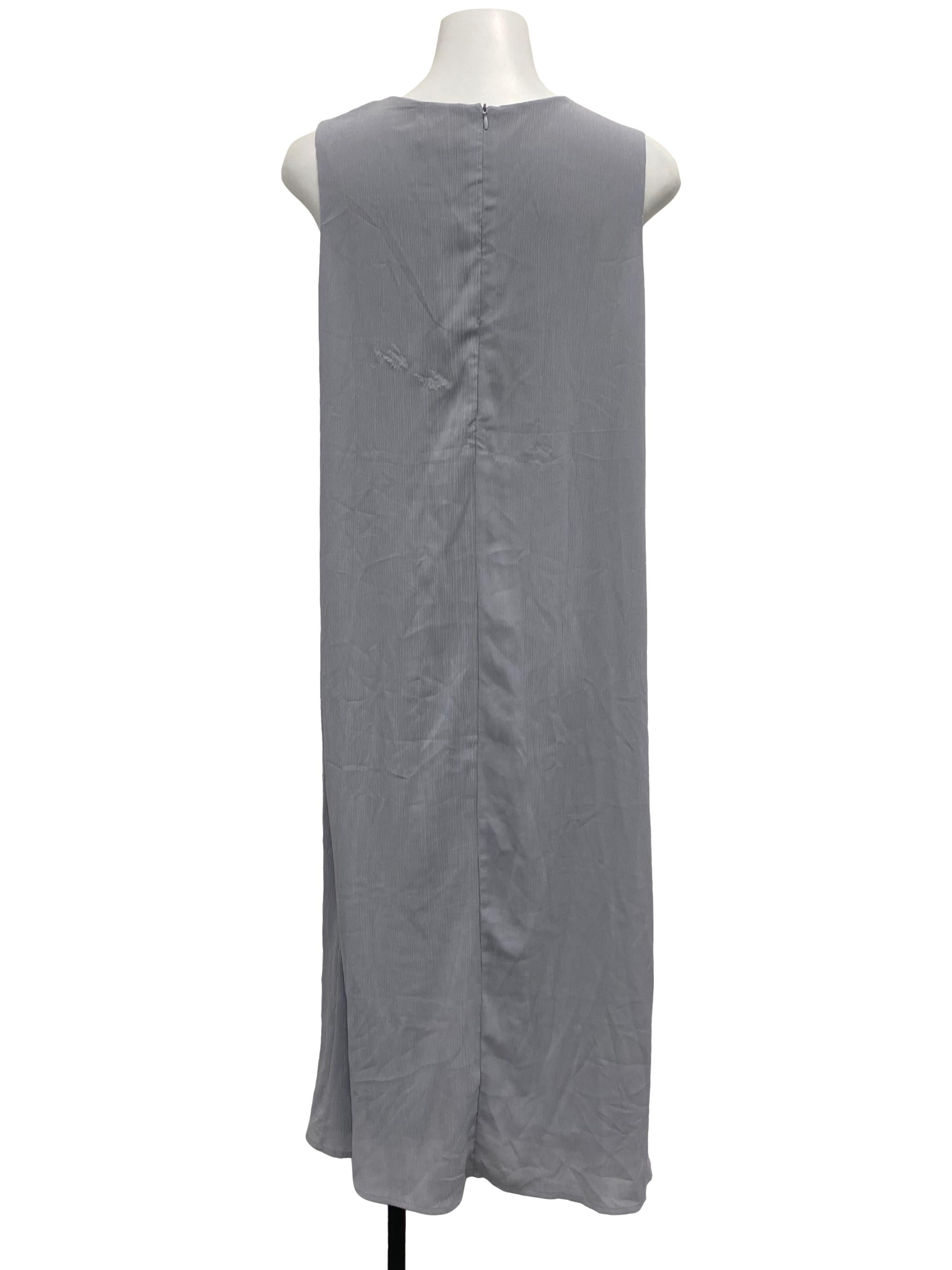 Pastel Blue Round-Neck Sleeveless Dress