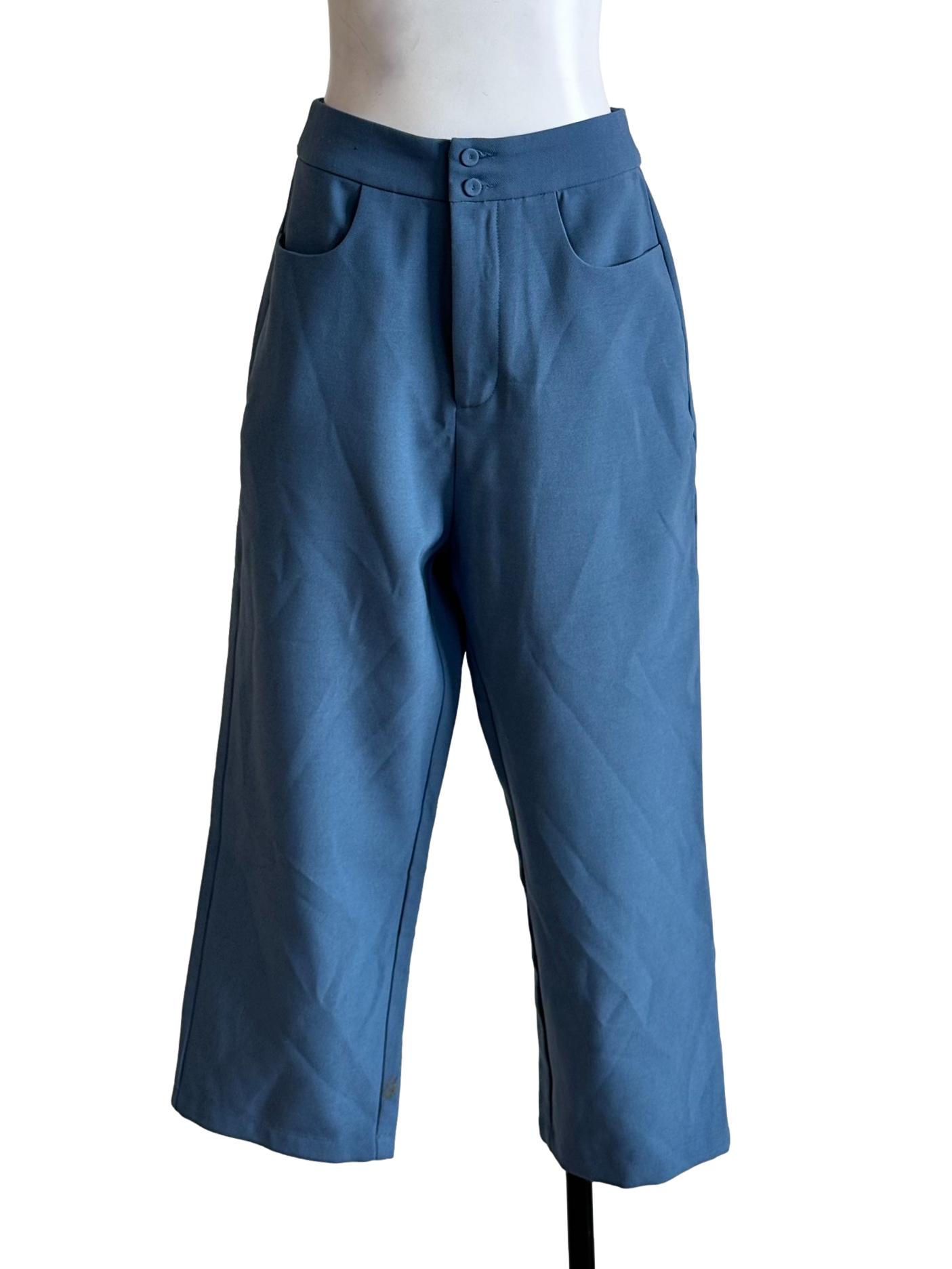 Cerulean Blue Straight Cut Pant