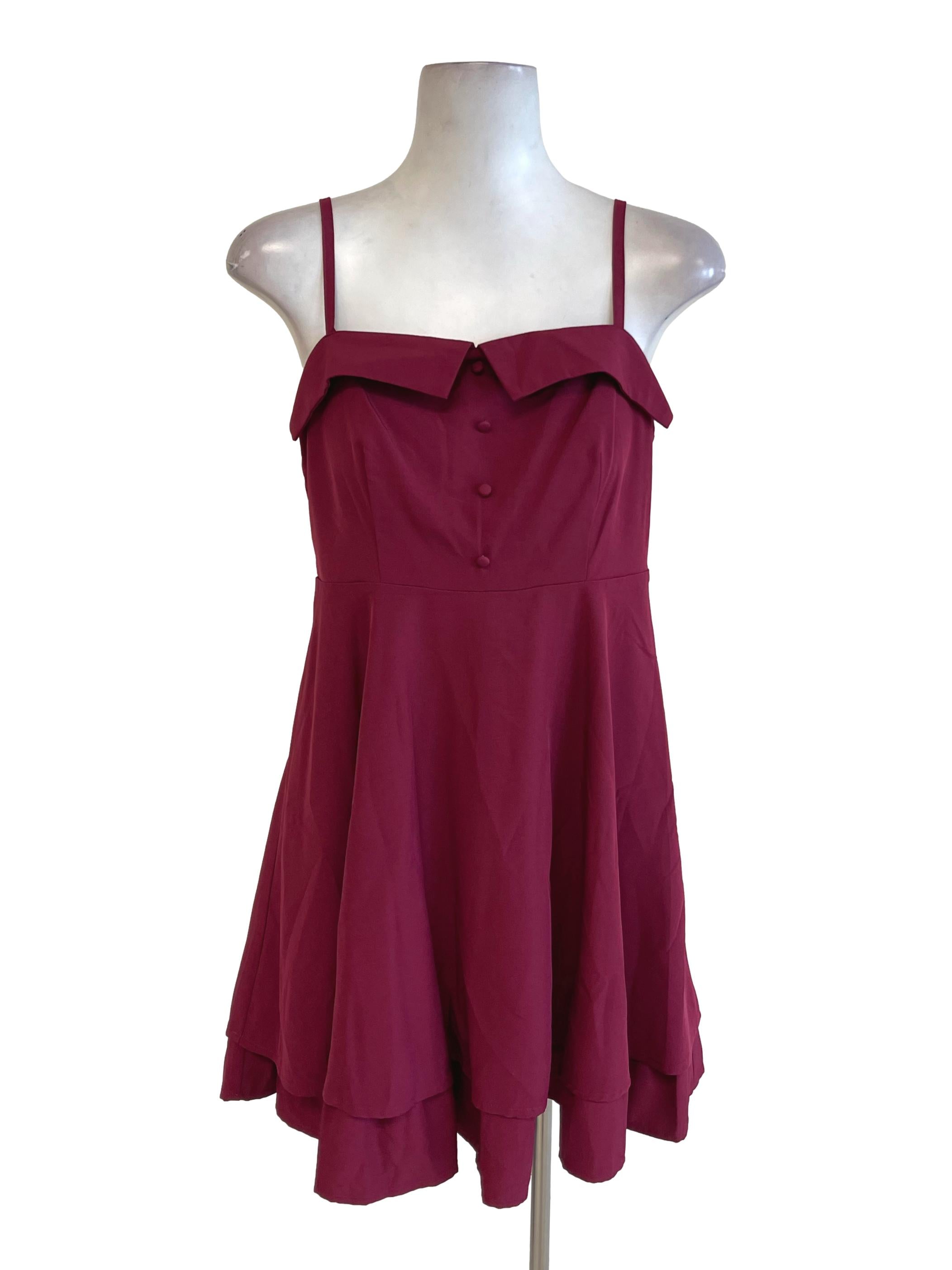 Purple Jam Spaghetti Strap Layered Dress