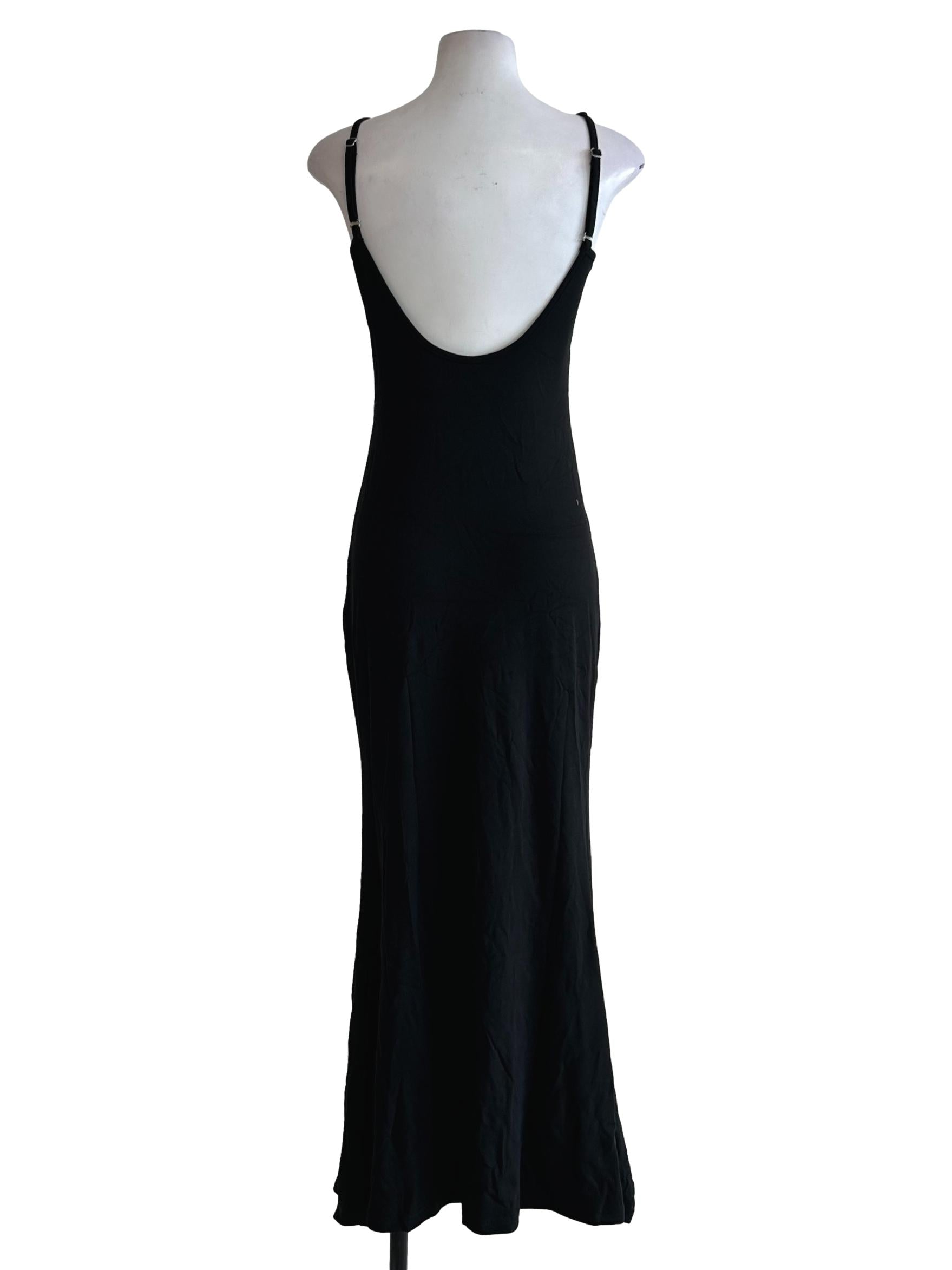 Black Lower Back Halter Maxi Dress