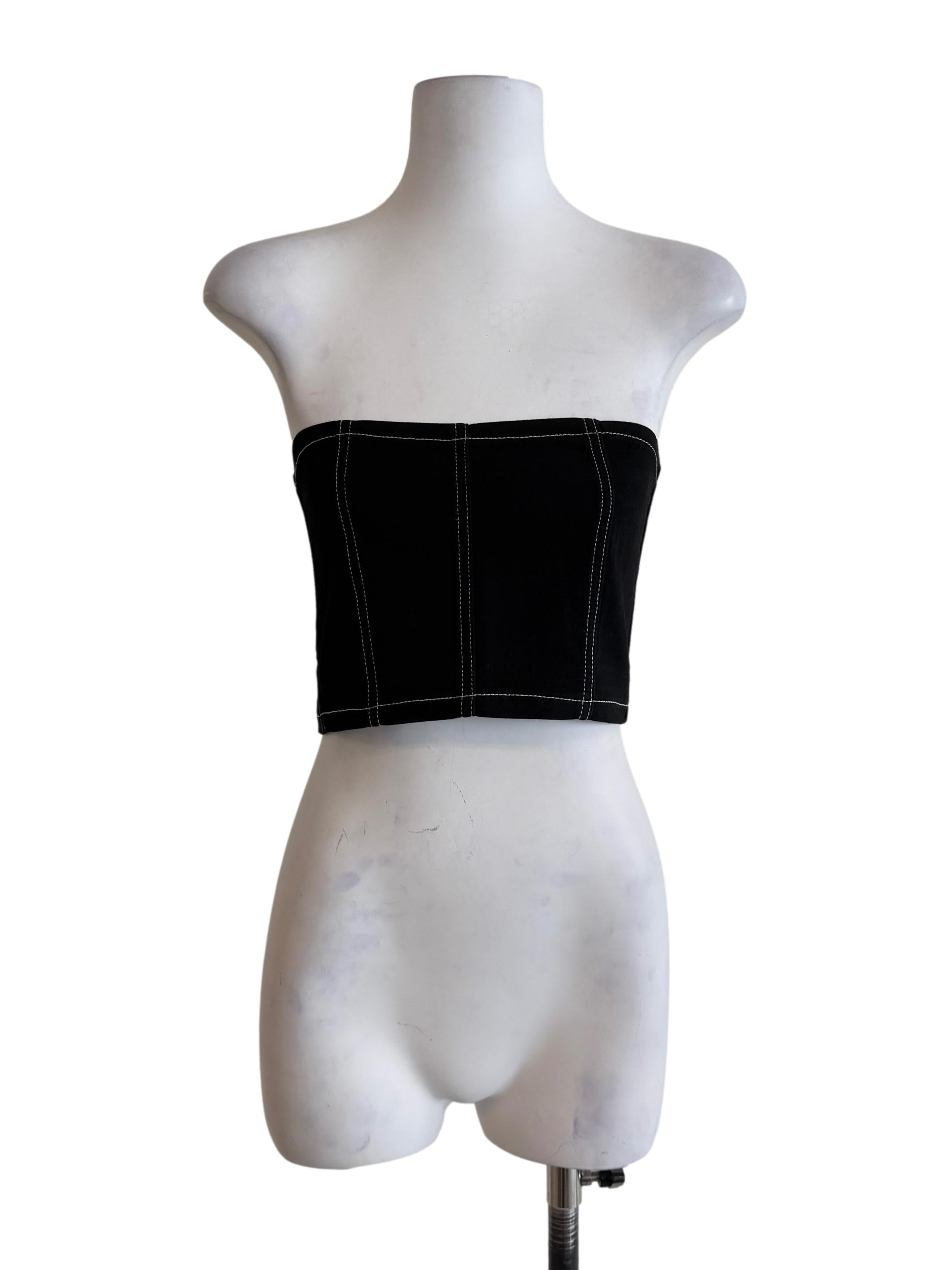 Black Gabrielle Denim Tube Top