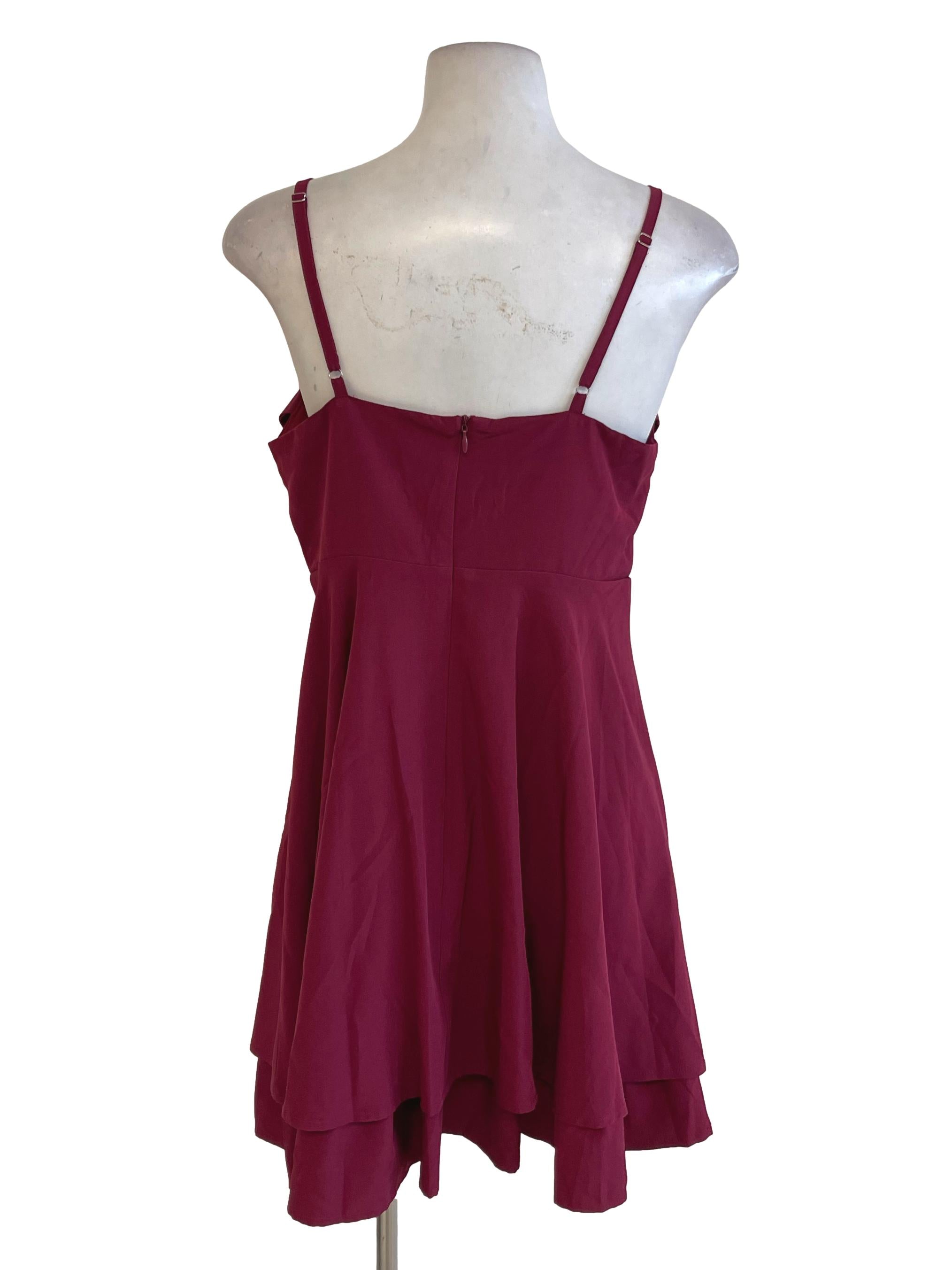 Purple Jam Spaghetti Strap Layered Dress