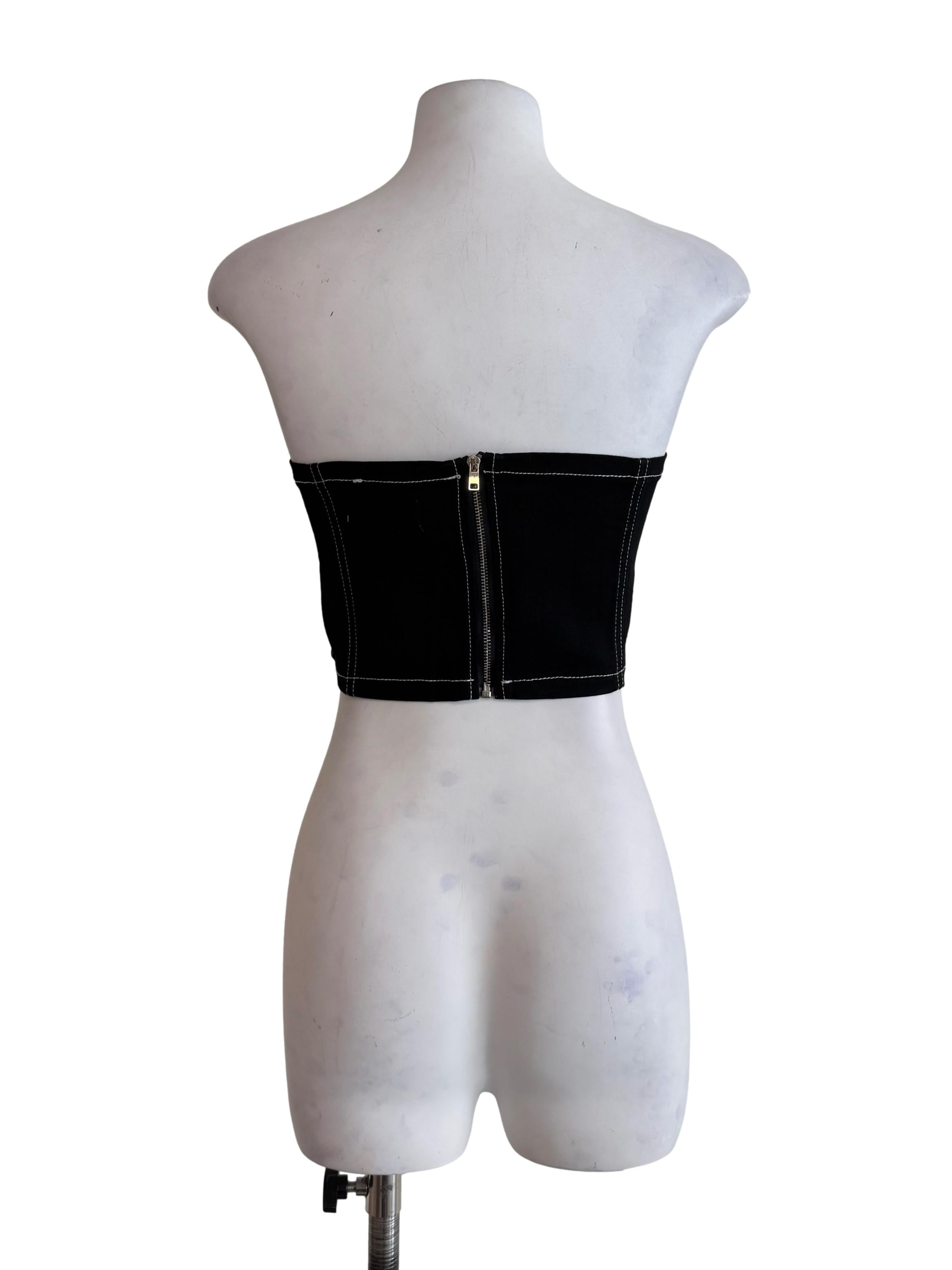 Black Gabrielle Denim Tube Top