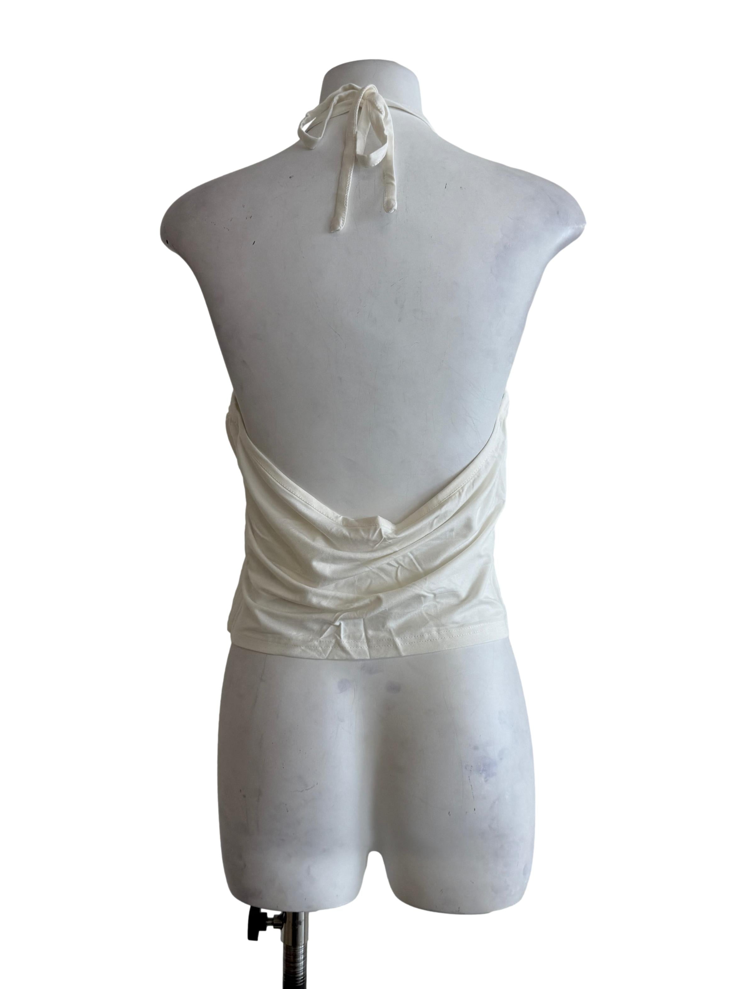 White Celestine Ruched Halter Padded Top