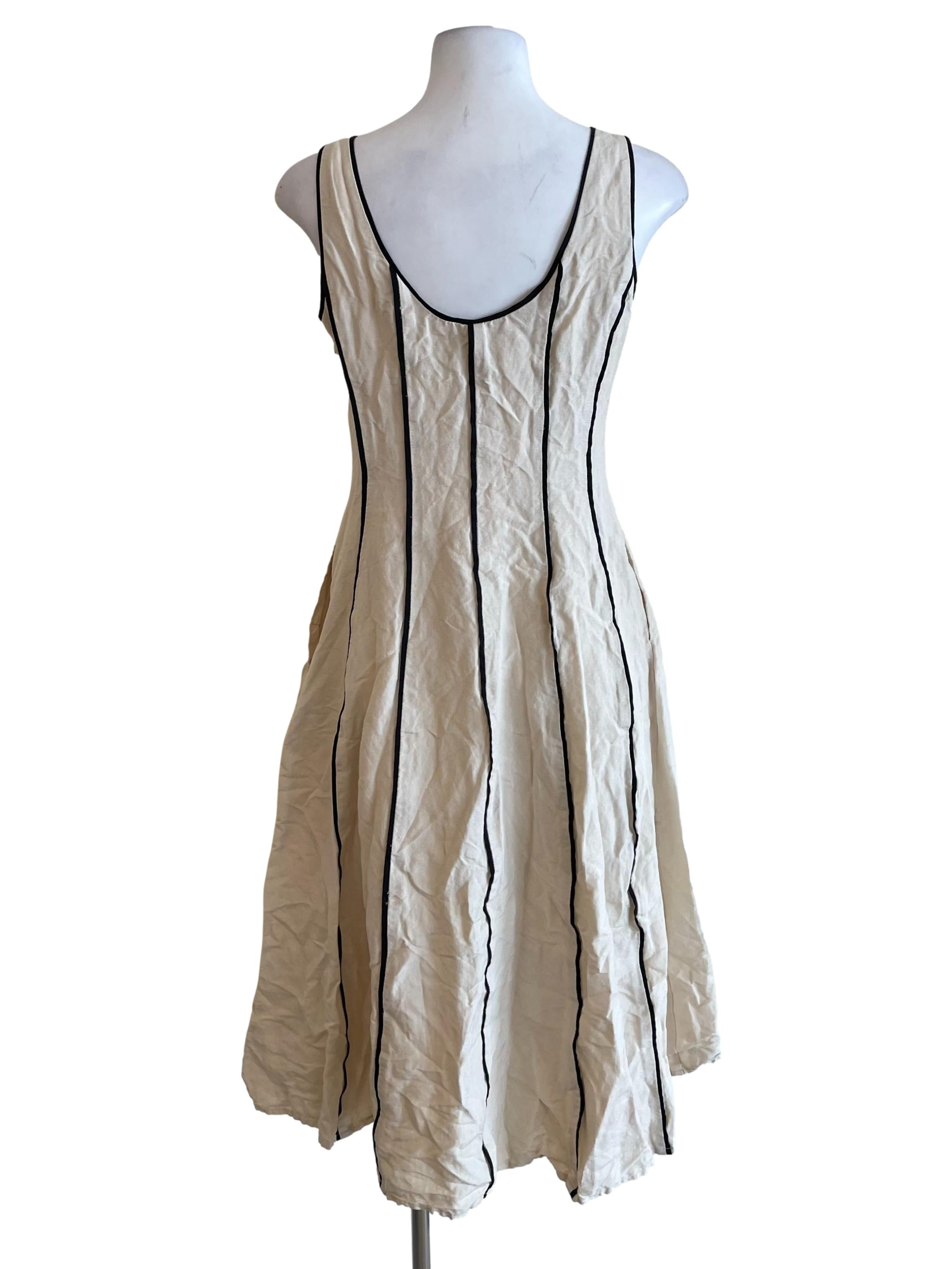 Contrast Detail Linen Midi Dress OSN