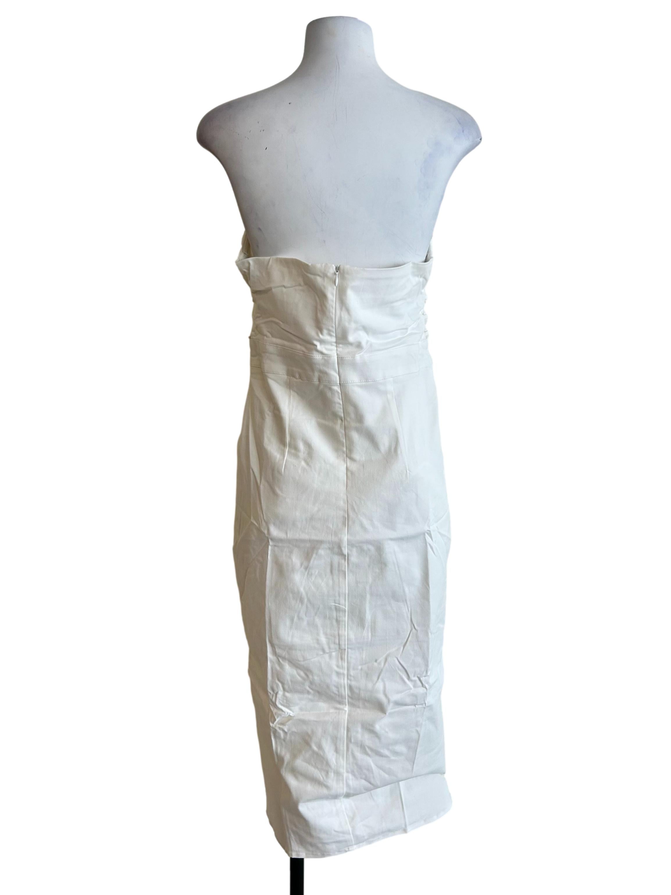 White Romare Lace Up Tube Padded Dress