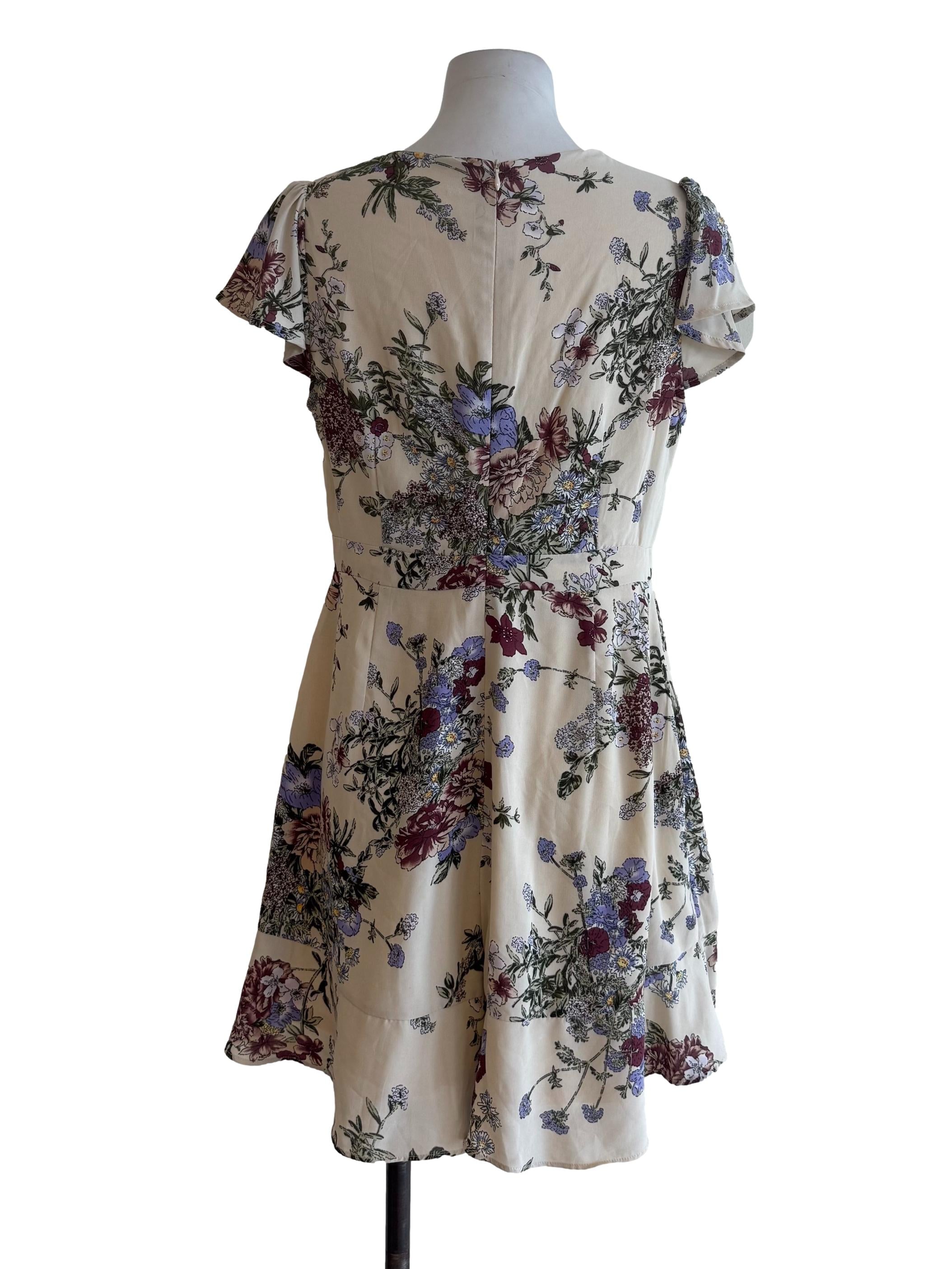Parchment Floral Scrunch Romper