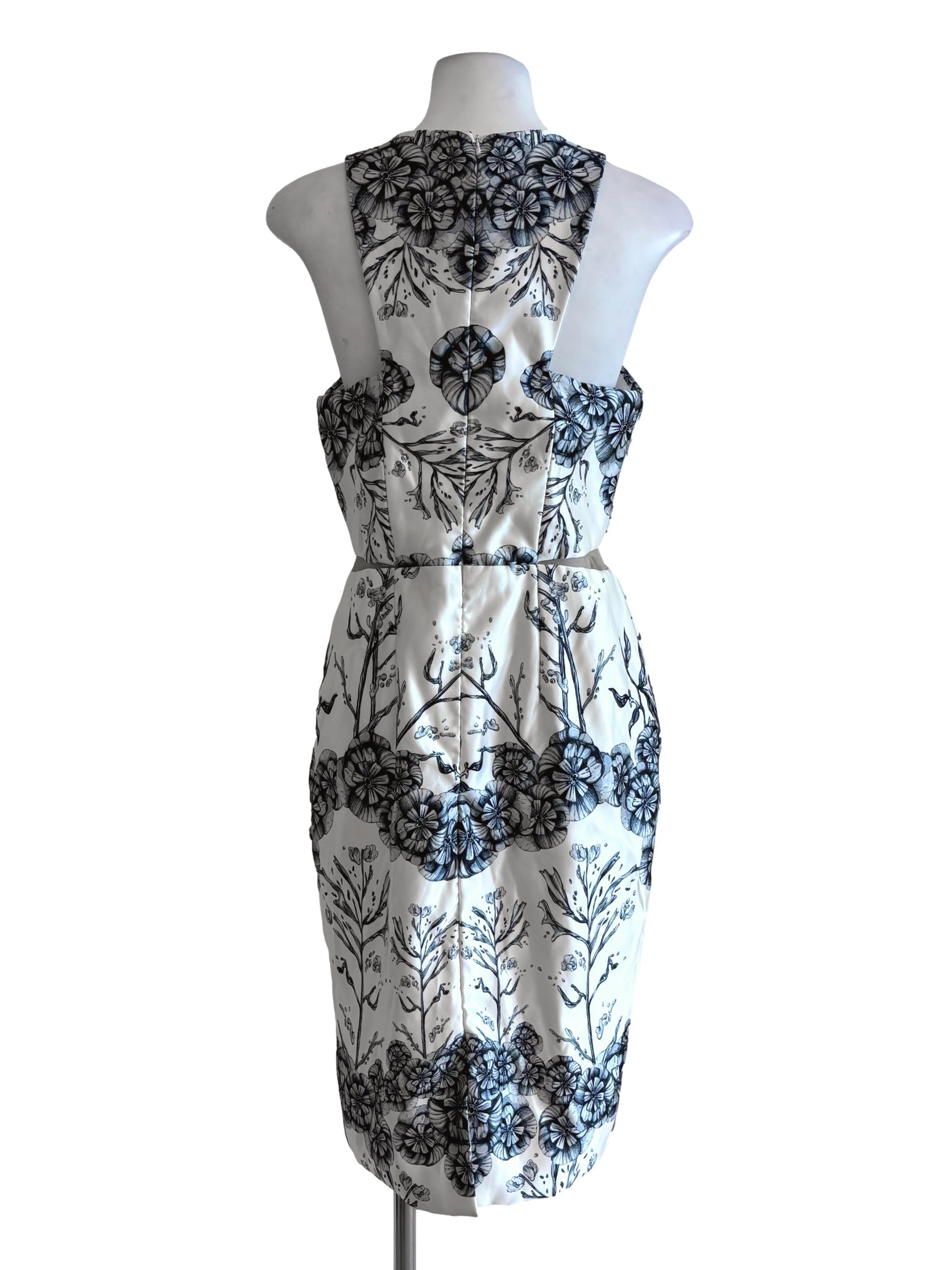 Pearl White Floral Pencil Dress