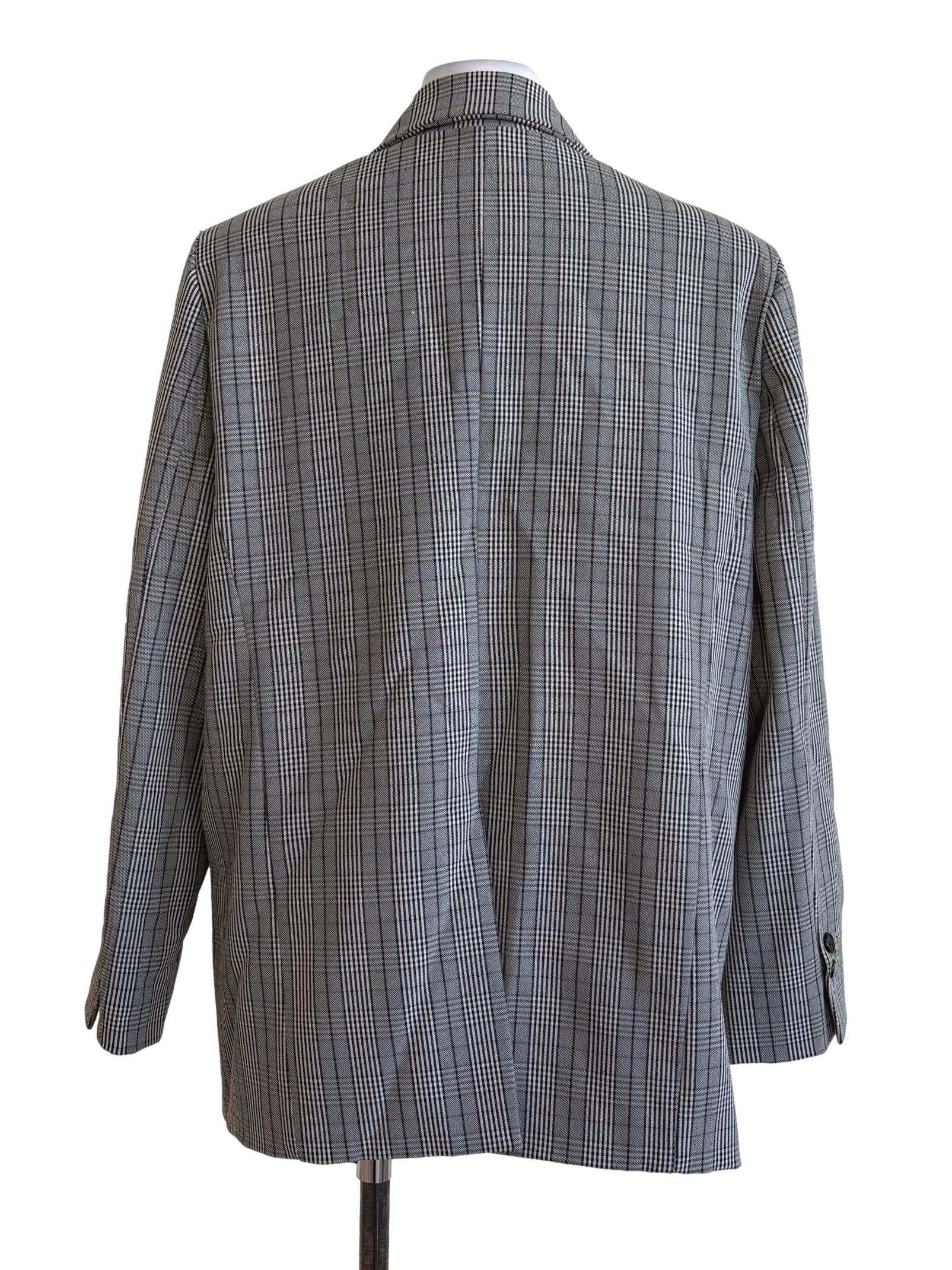 Grey Prince Of Wales Single Breasted Blazer